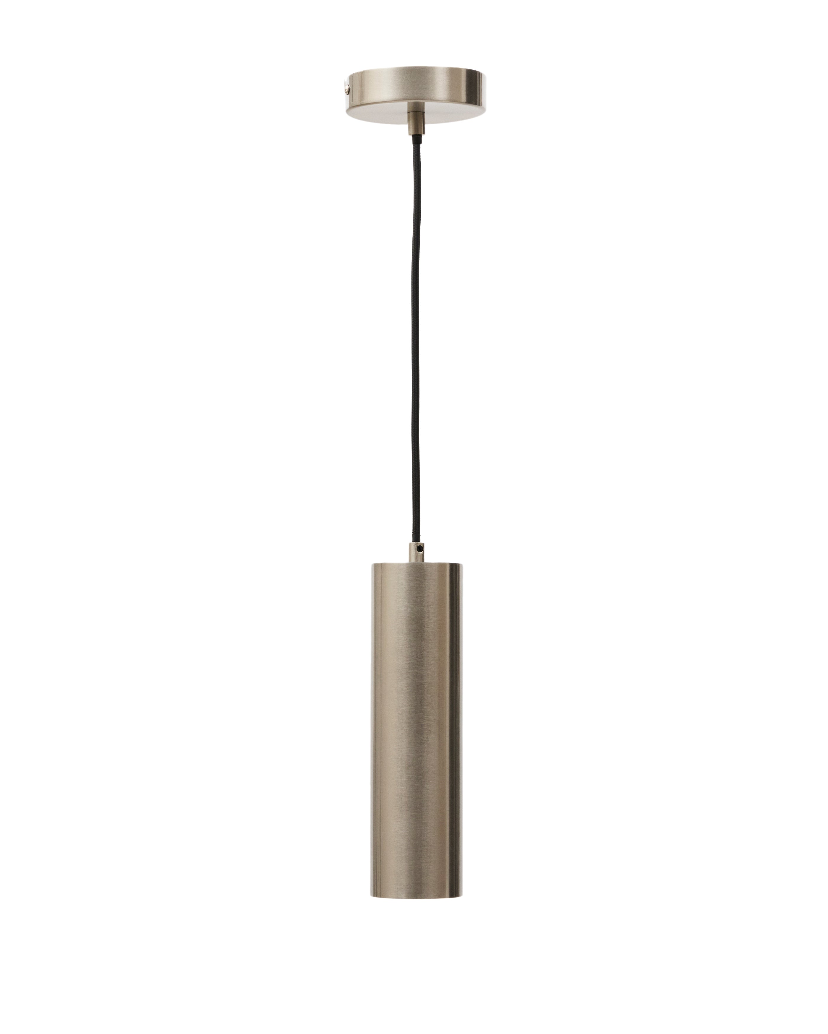 Andia aluminium ceiling lamp with brushed silver painted finish - Product Image