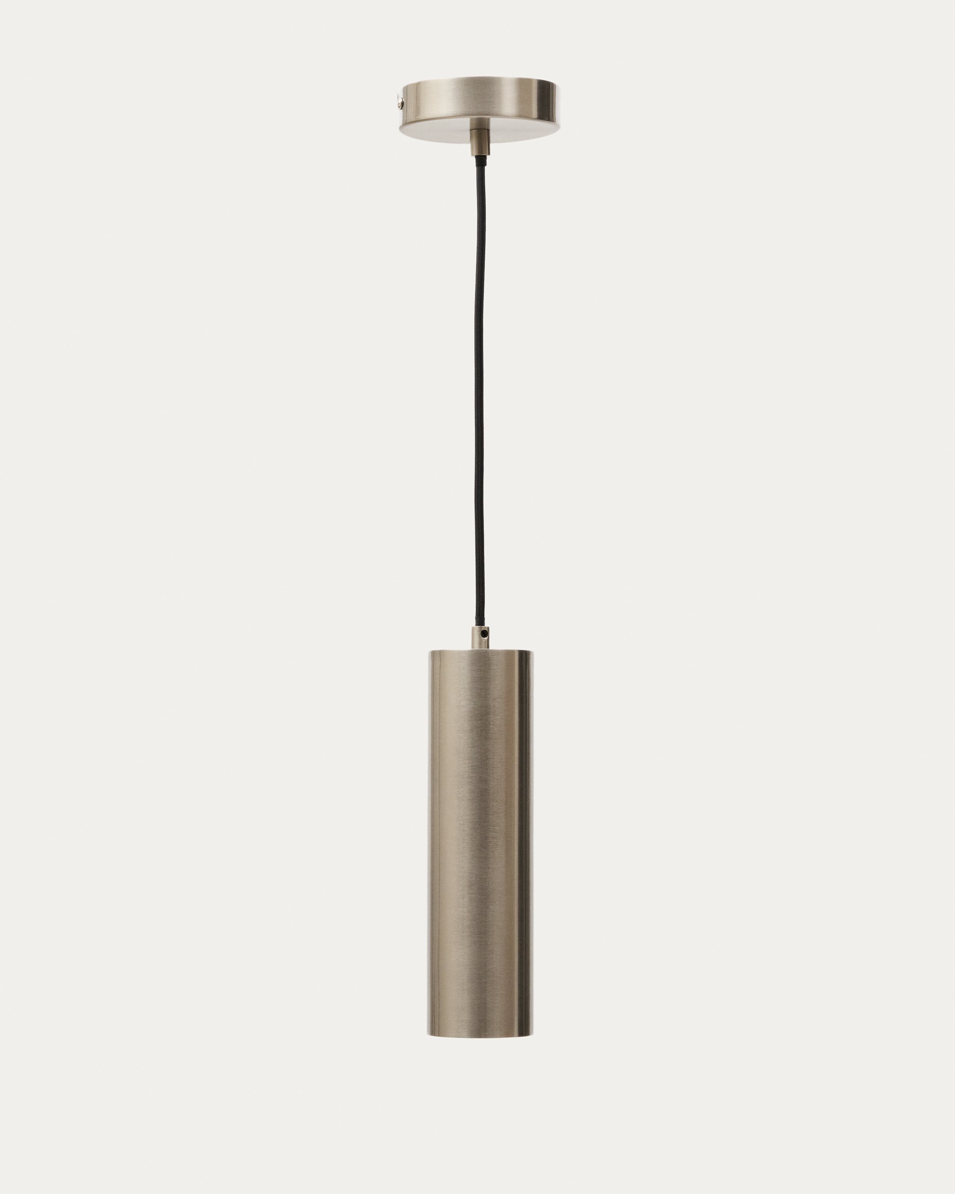 Andia aluminium ceiling lamp with brushed silver painted finish - Product View
