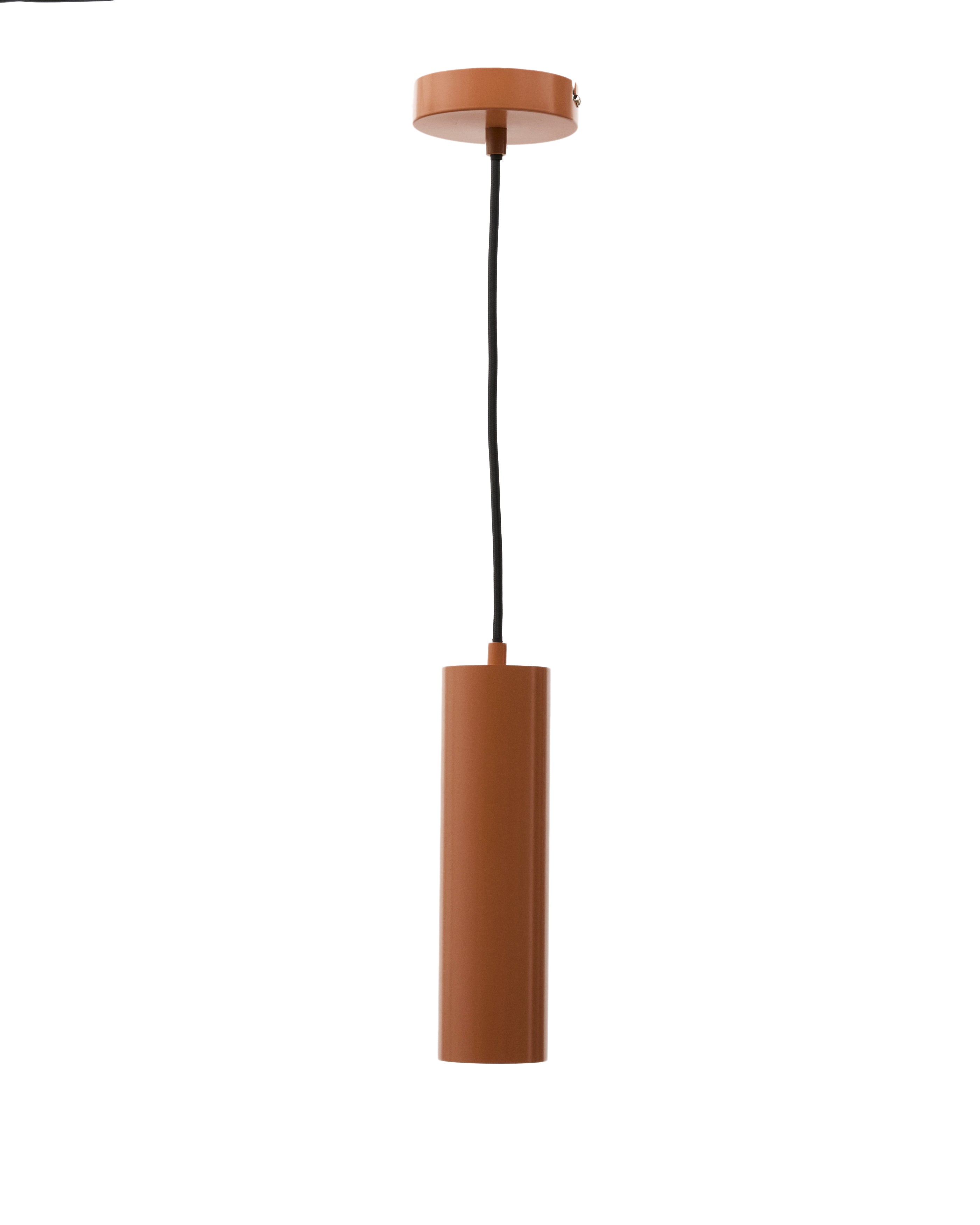 Andia aluminium ceiling lamp with terracotta painted finish - Product Image