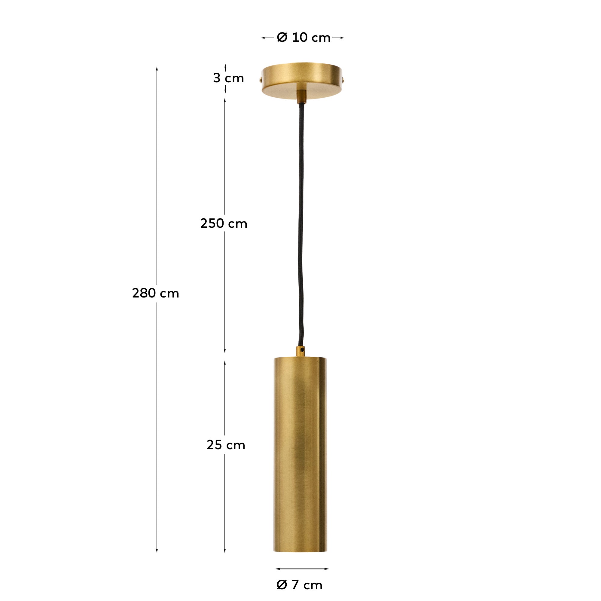 Andia aluminium ceiling lamp with gold painted finish - Measurements