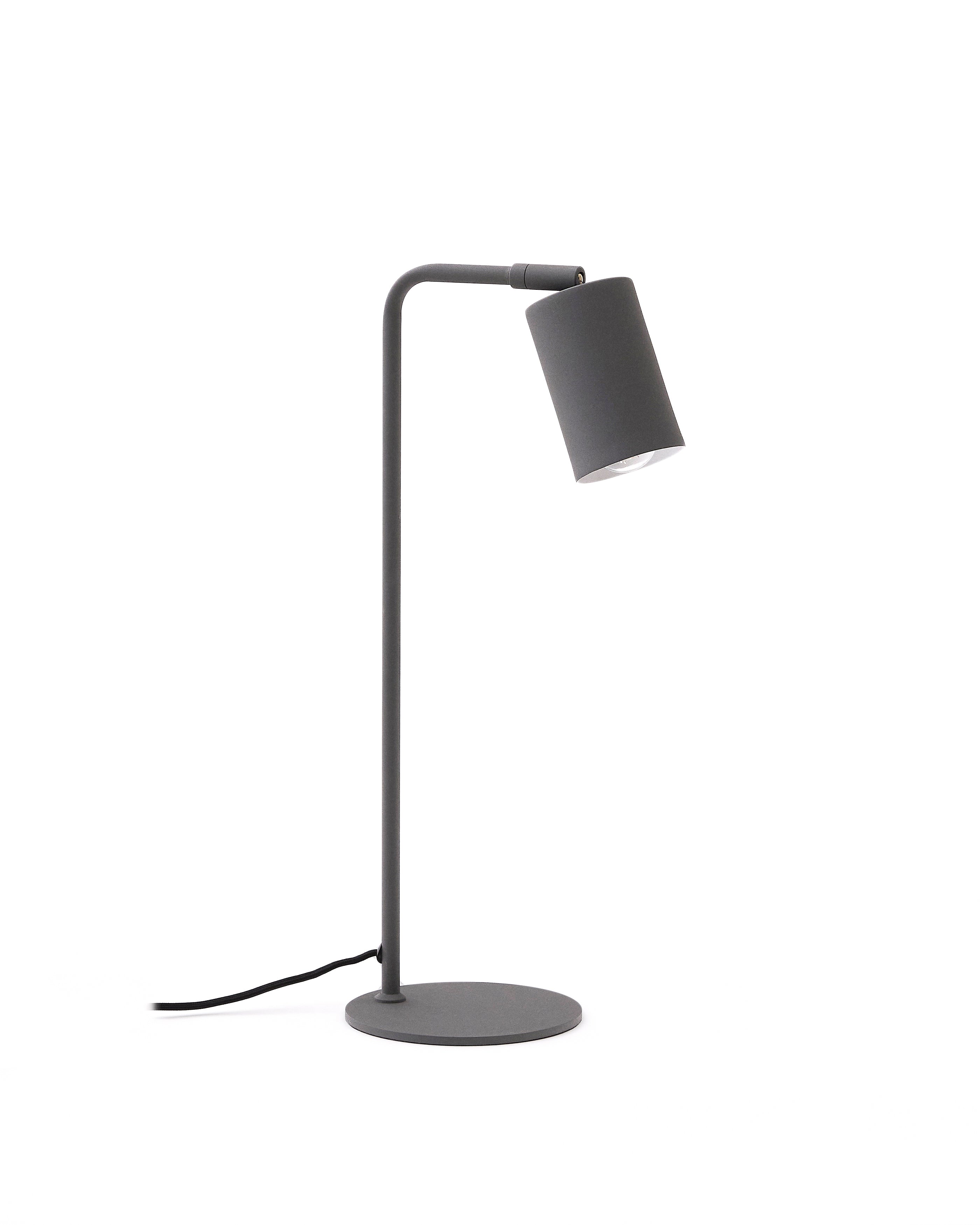 Manie metal desk lamp in metal with black cast-iron-effect finish - Product Image