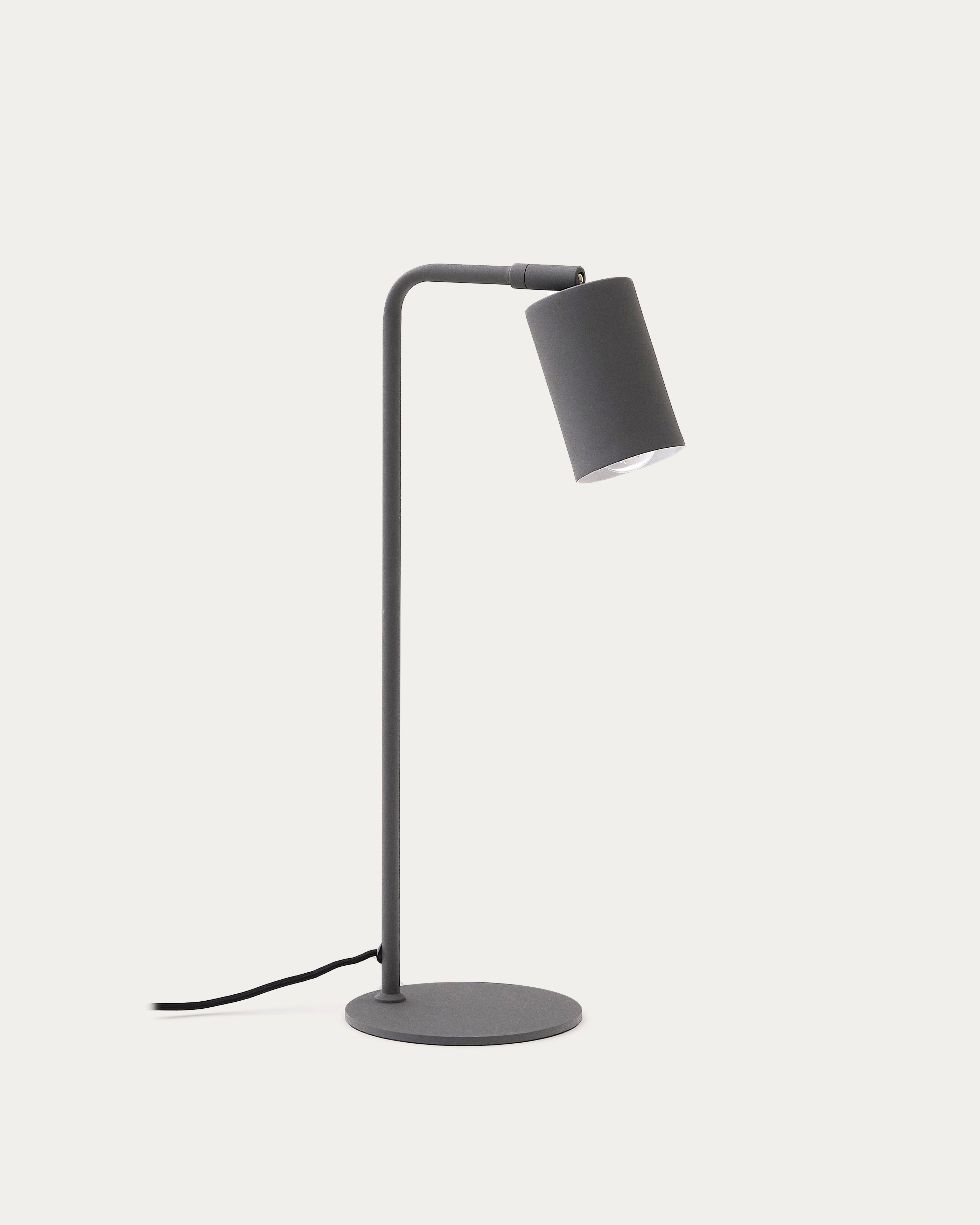 Manie metal desk lamp in metal with black cast-iron-effect finish - Product View