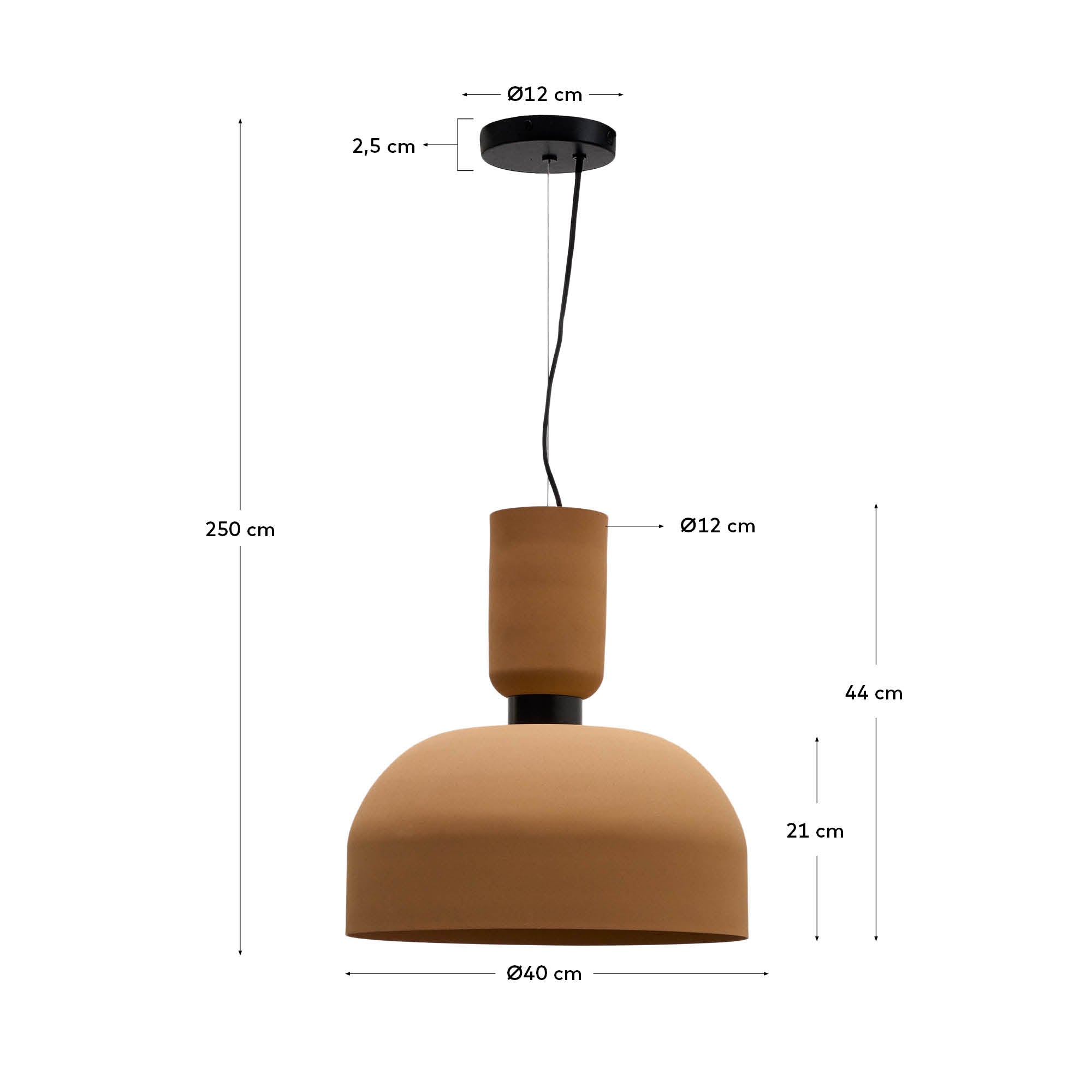 Nibla ceiling lamp in terracotta-effect metal Ø40cm - Measurements