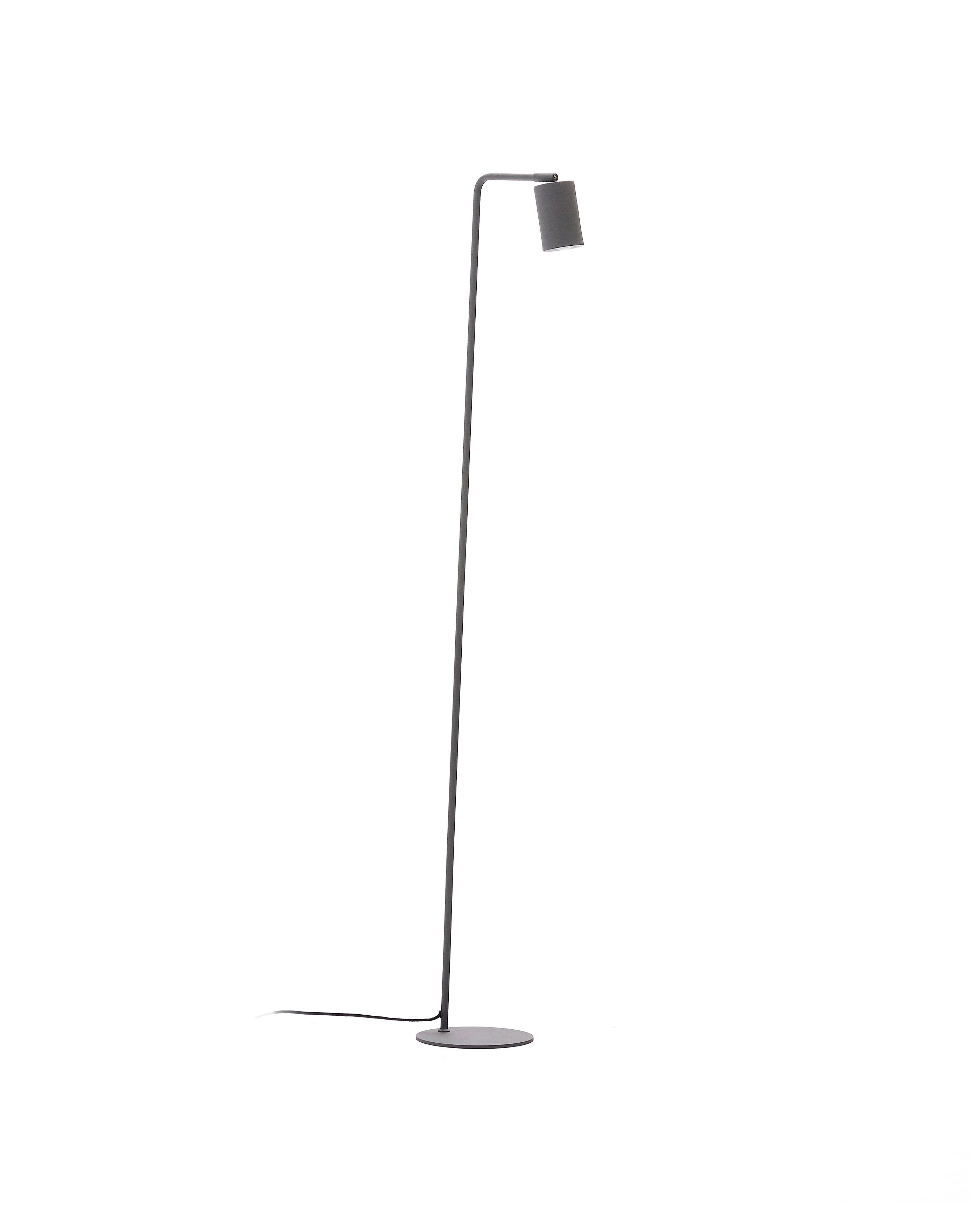 Manie metal floor lamp with black cast-iron-effect finish - Product Image