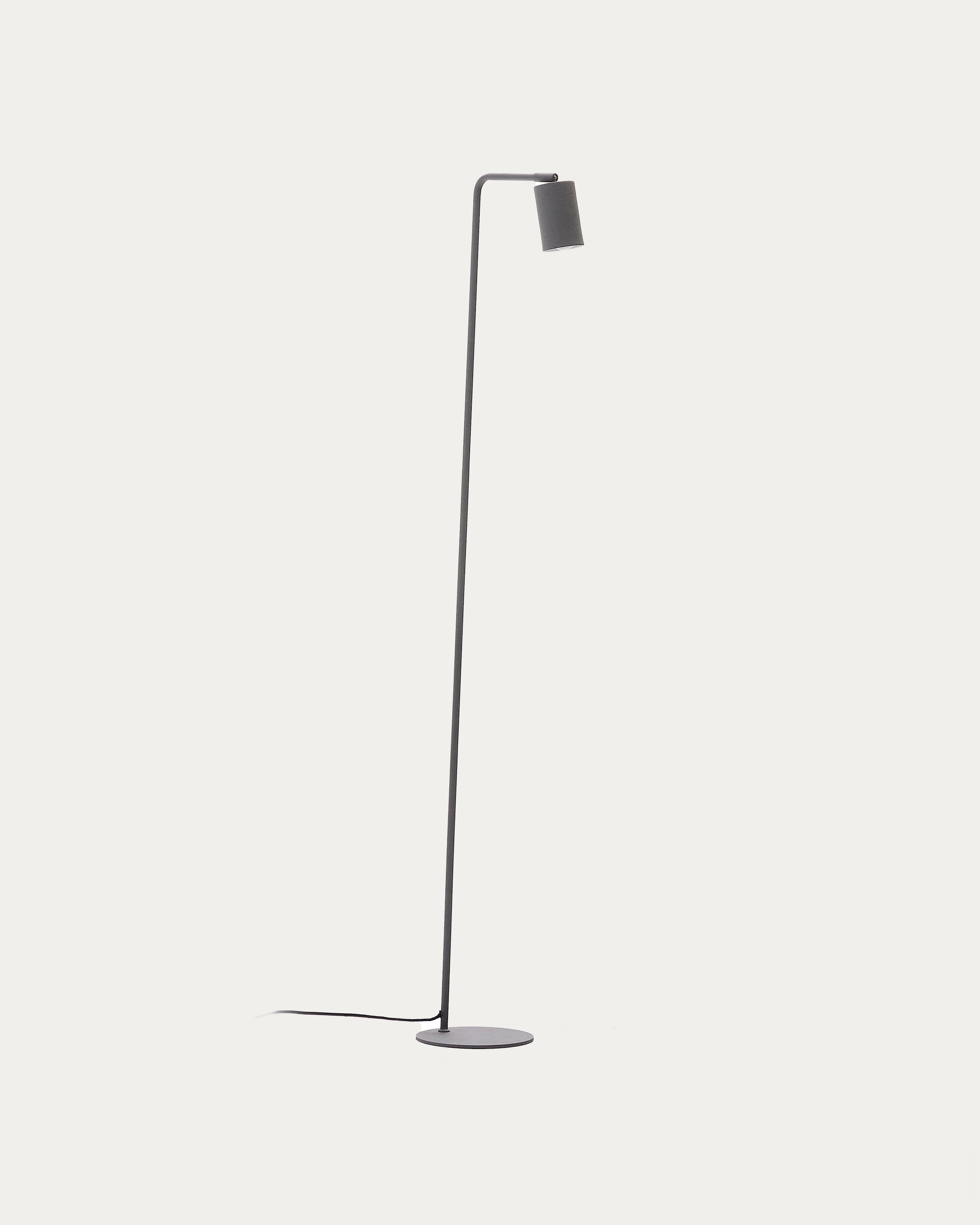 Manie metal floor lamp with black cast-iron-effect finish - Product View