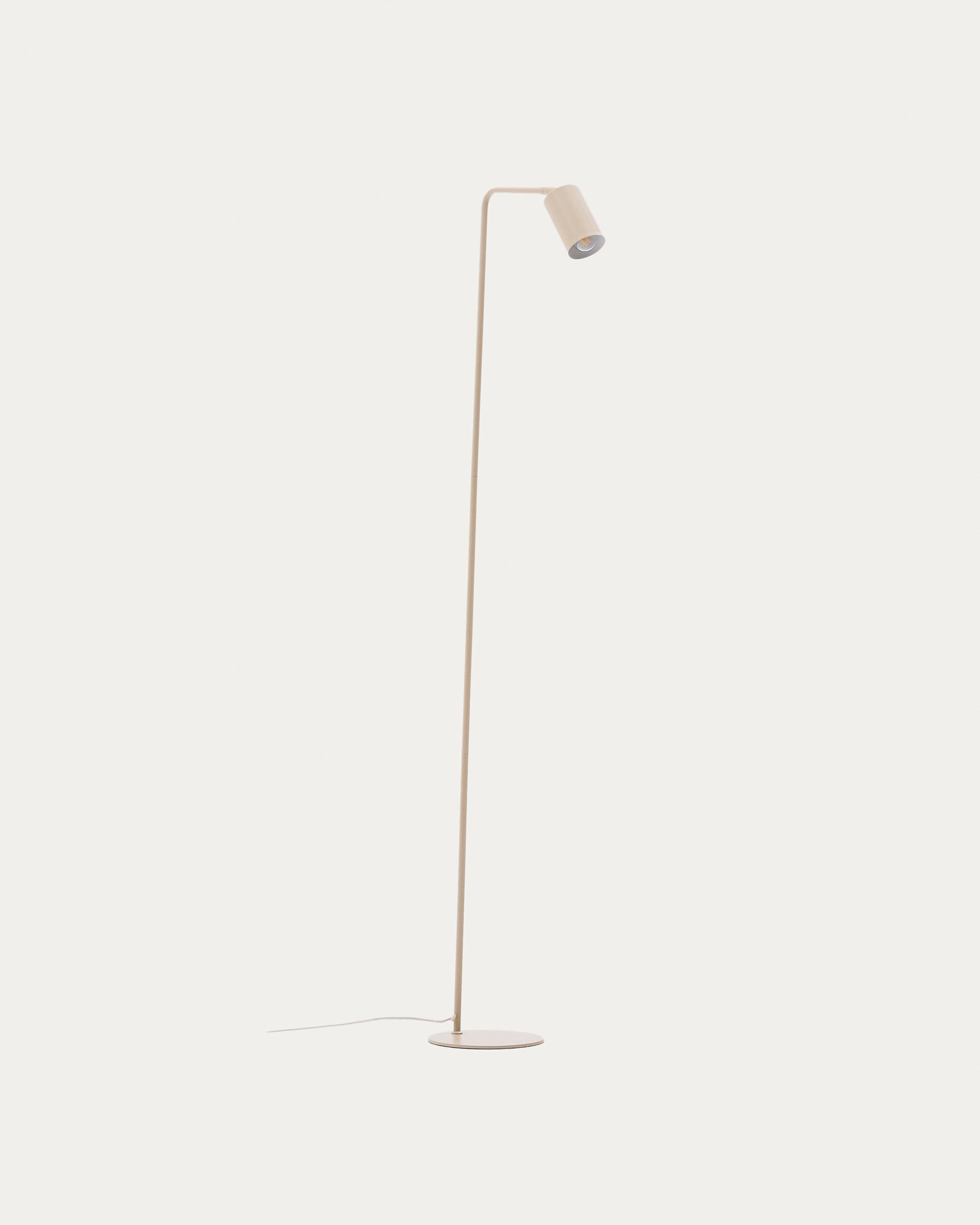 Manie metal floor lamp with beige textured finish - Product View