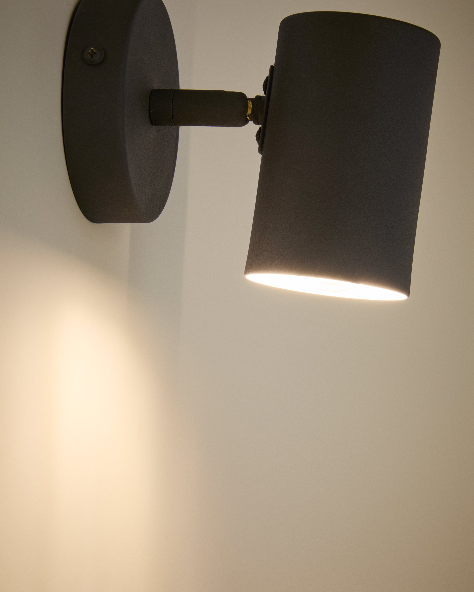 Manie metal wall-mounted light fixture with black cast-iron-effect finish - Detail