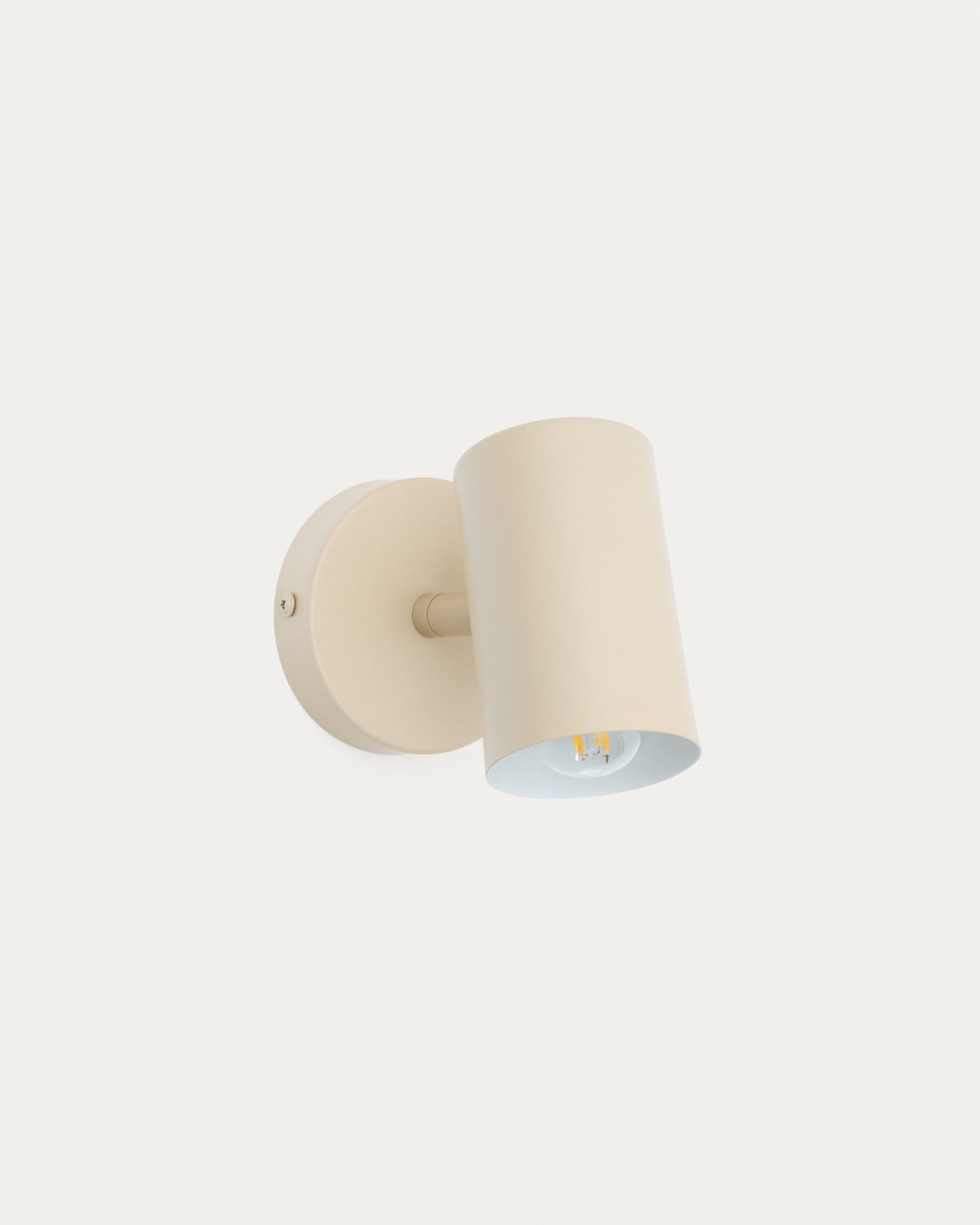 Manie metal wall-mounted light fixture with beige textured finish - Product View