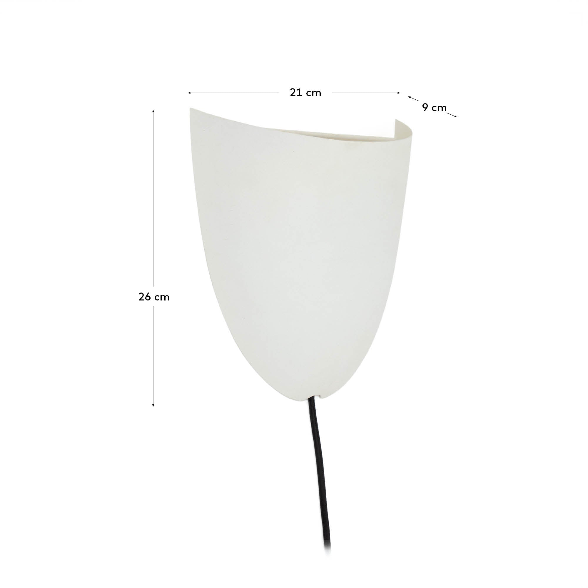 Nibla wall-mounted light fixture in white clay-effect metal - Measurements