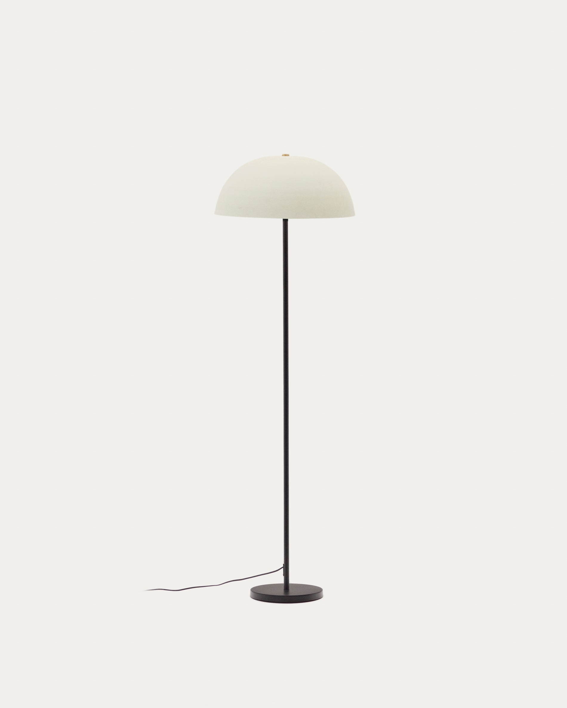 Nibla black metal floor lamp with white clay-effect shade - Product View