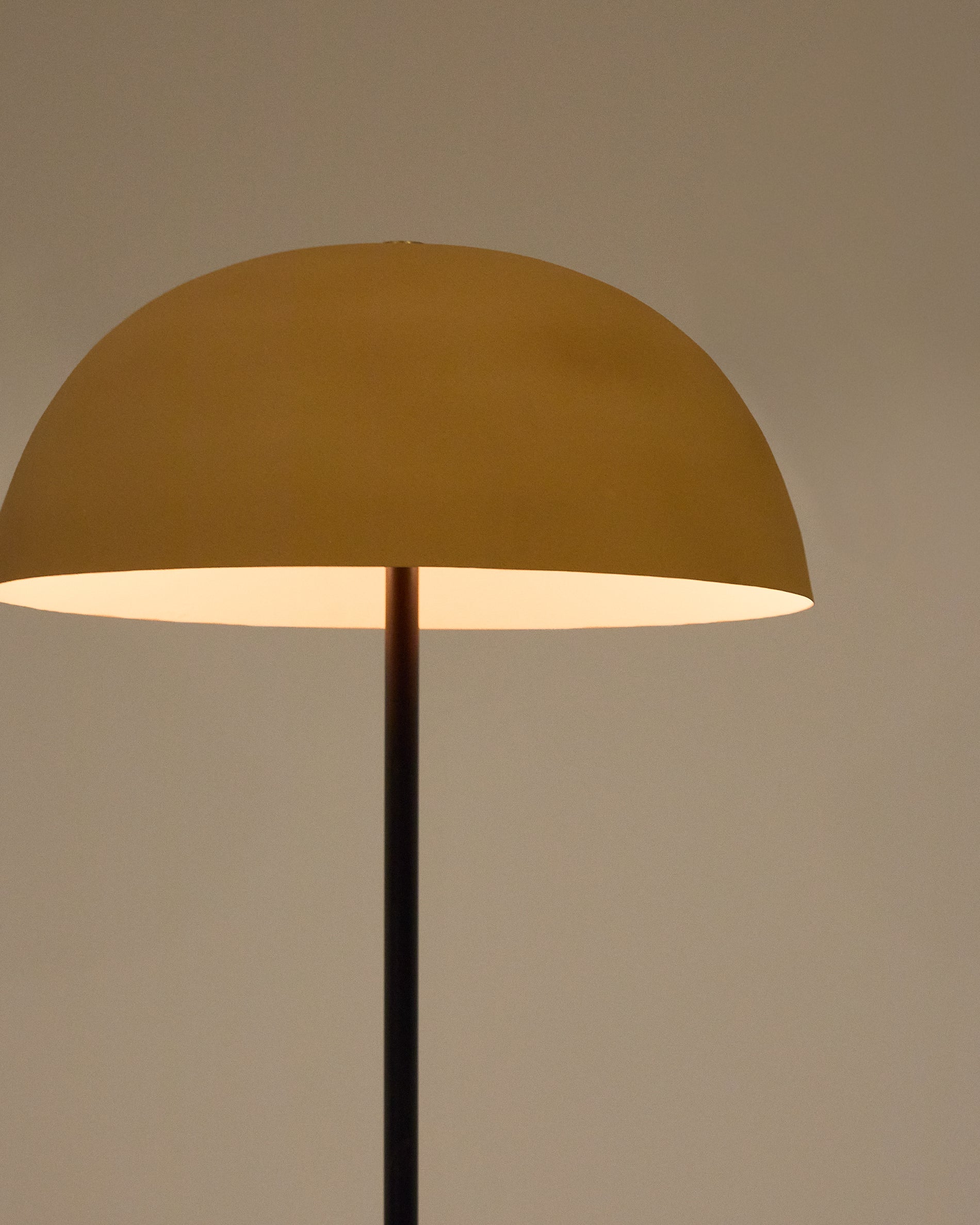 Nibla black metal floor lamp with terracotta effect shade - Detail