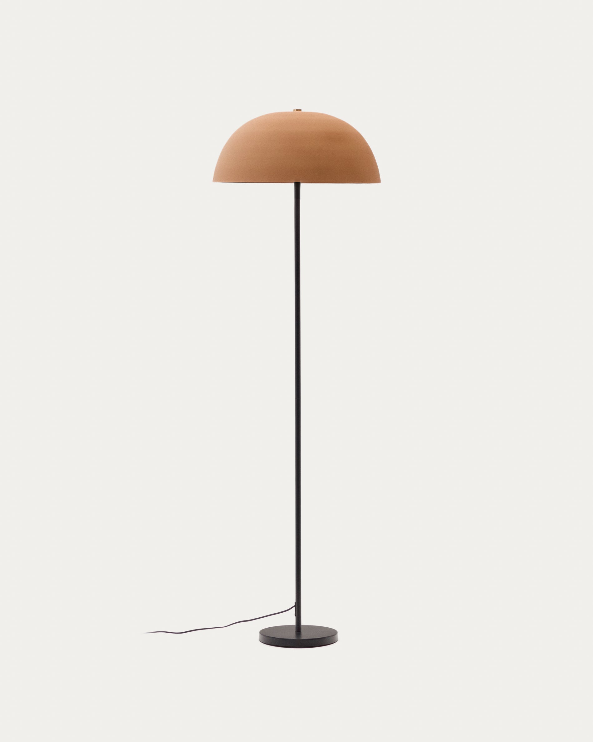 Nibla black metal floor lamp with terracotta effect shade - Product View
