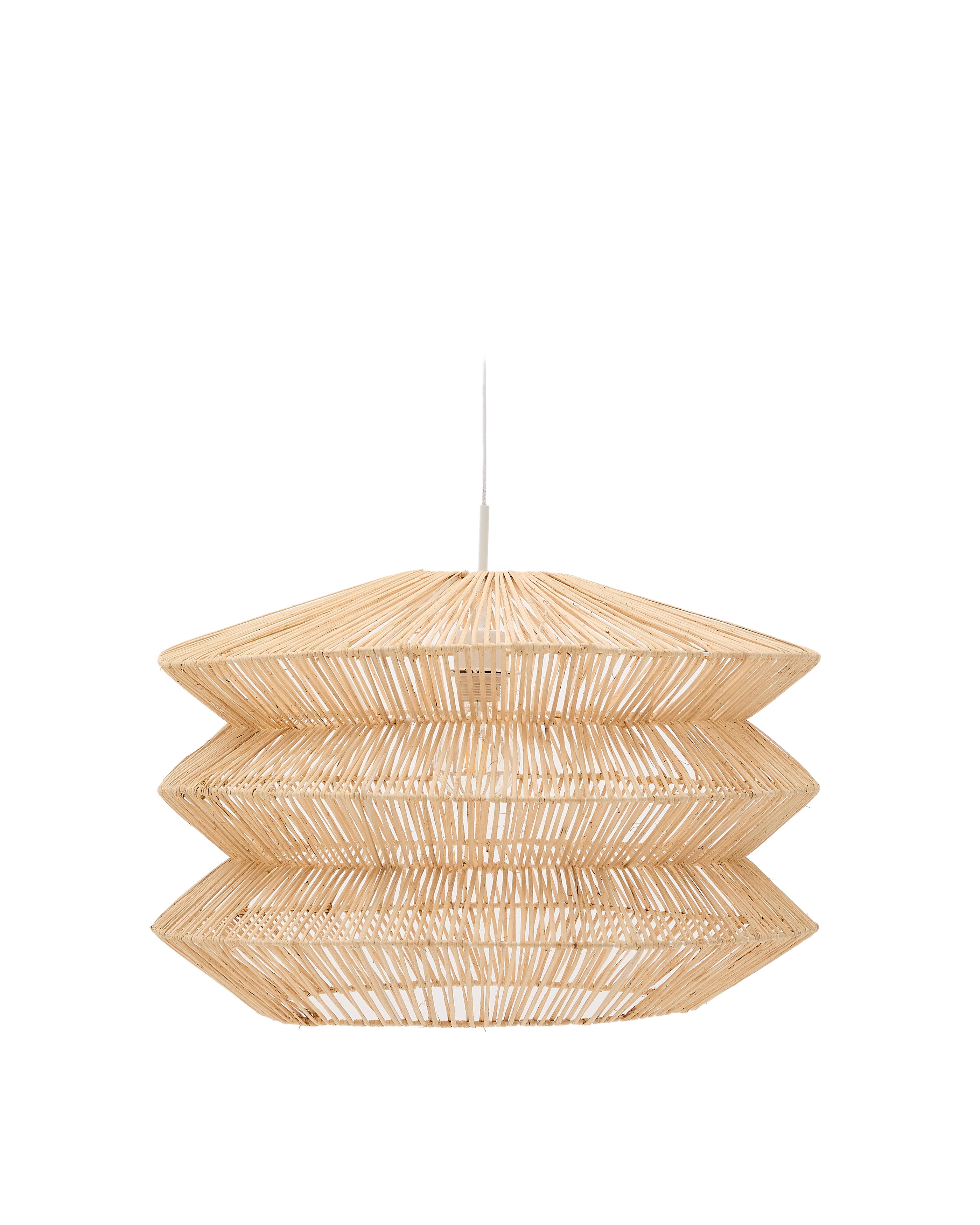 Dakit ceiling lamp shade in rattan with light finish 60 x 39cm - Product Image