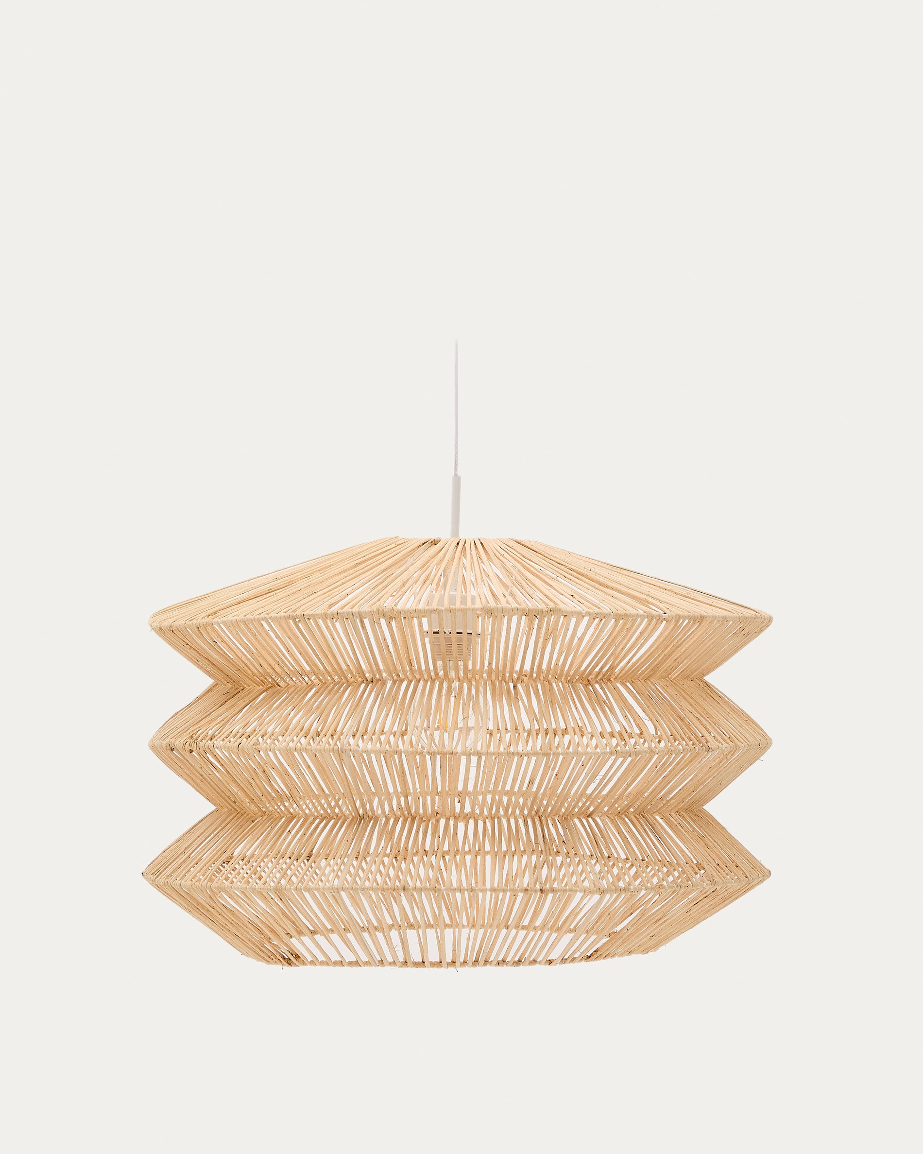 Dakit ceiling lamp shade in rattan with light finish 60 x 39cm - Product View