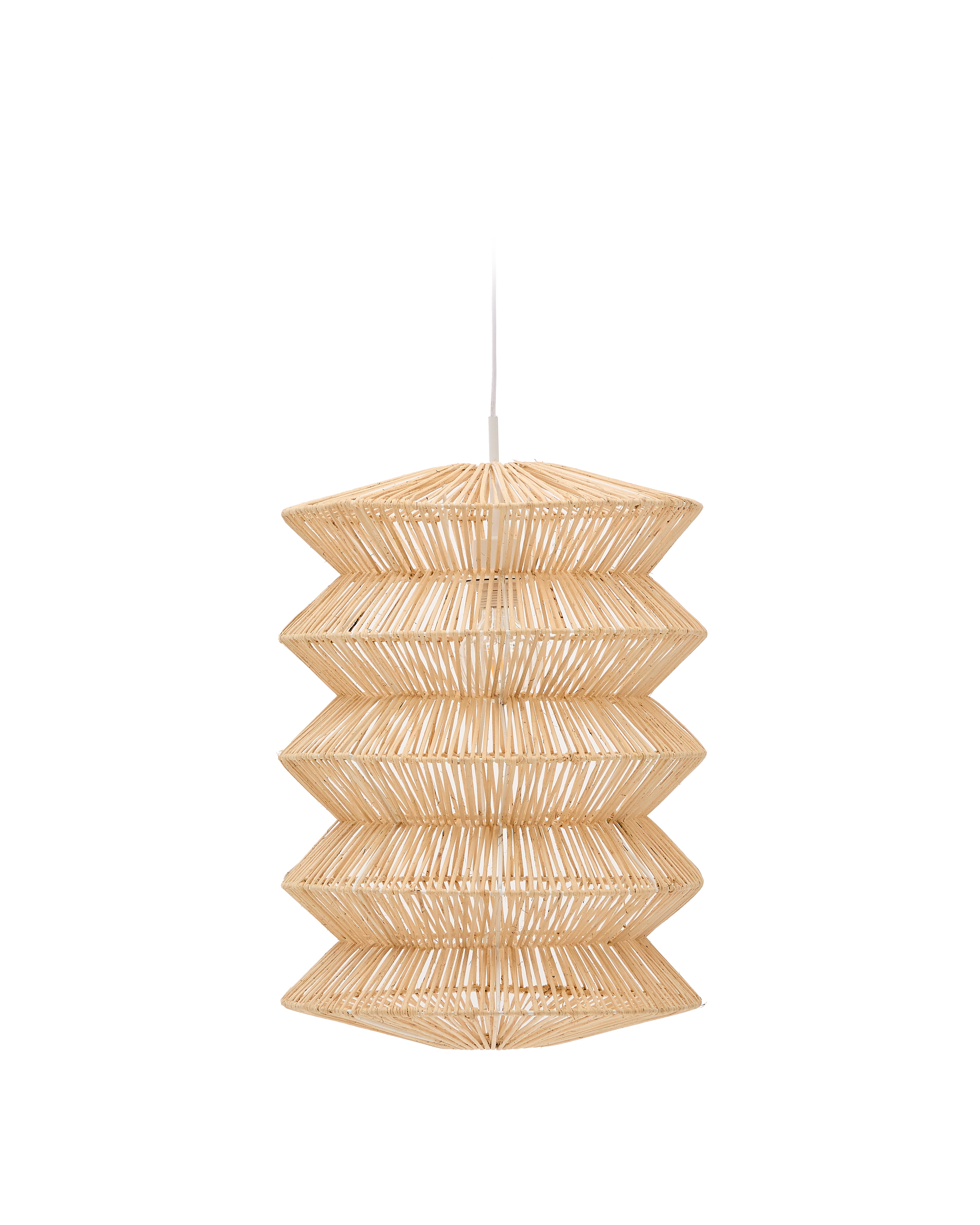 Dakit ceiling lamp shade in rattan with light finish 40 x 55cm - Product Image