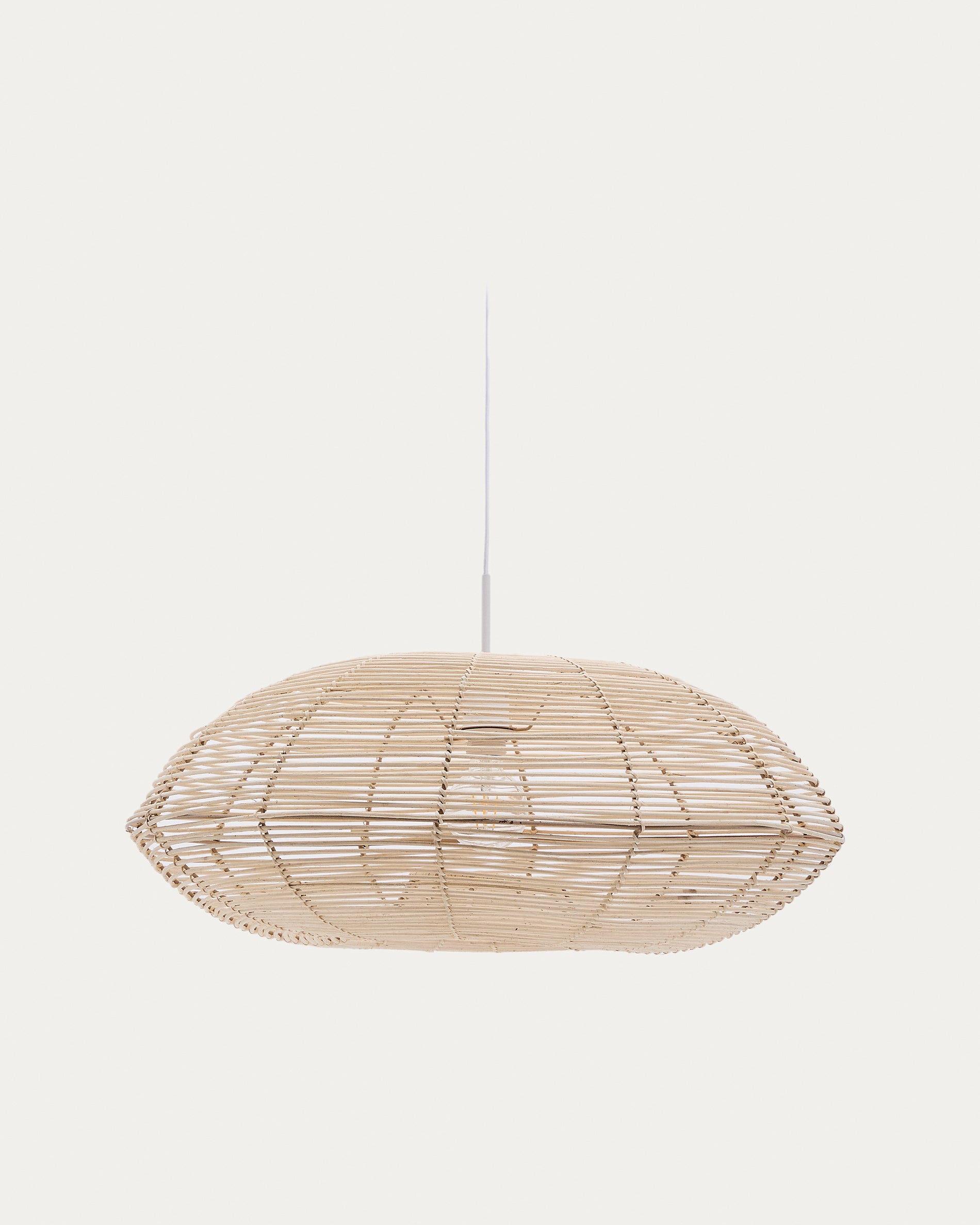 Flaro rattan ceiling lamp shade with light finish Ø70cm - Product View