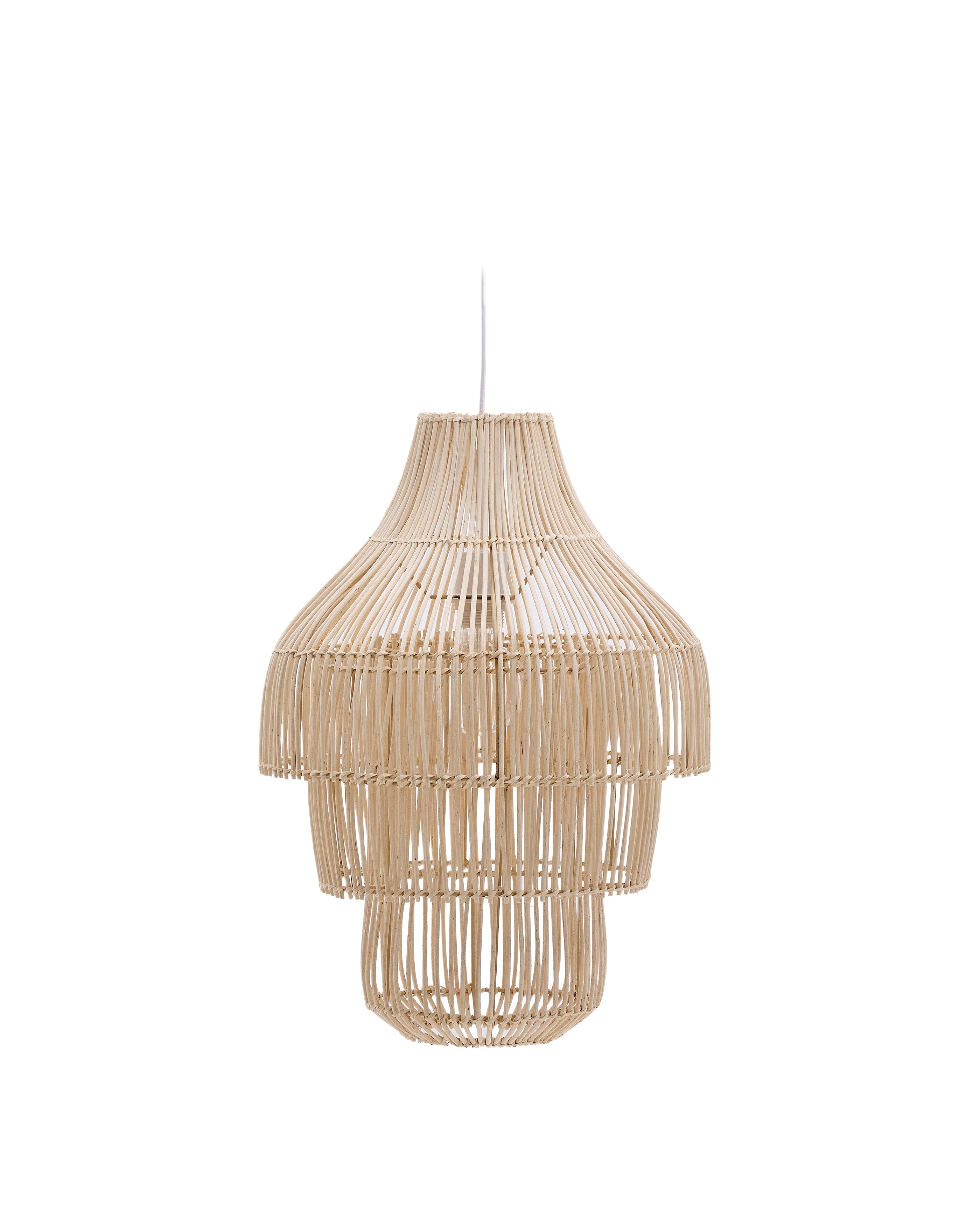 Janoa rattan ceiling lamp shade with light finish Ø38cm - Product Image