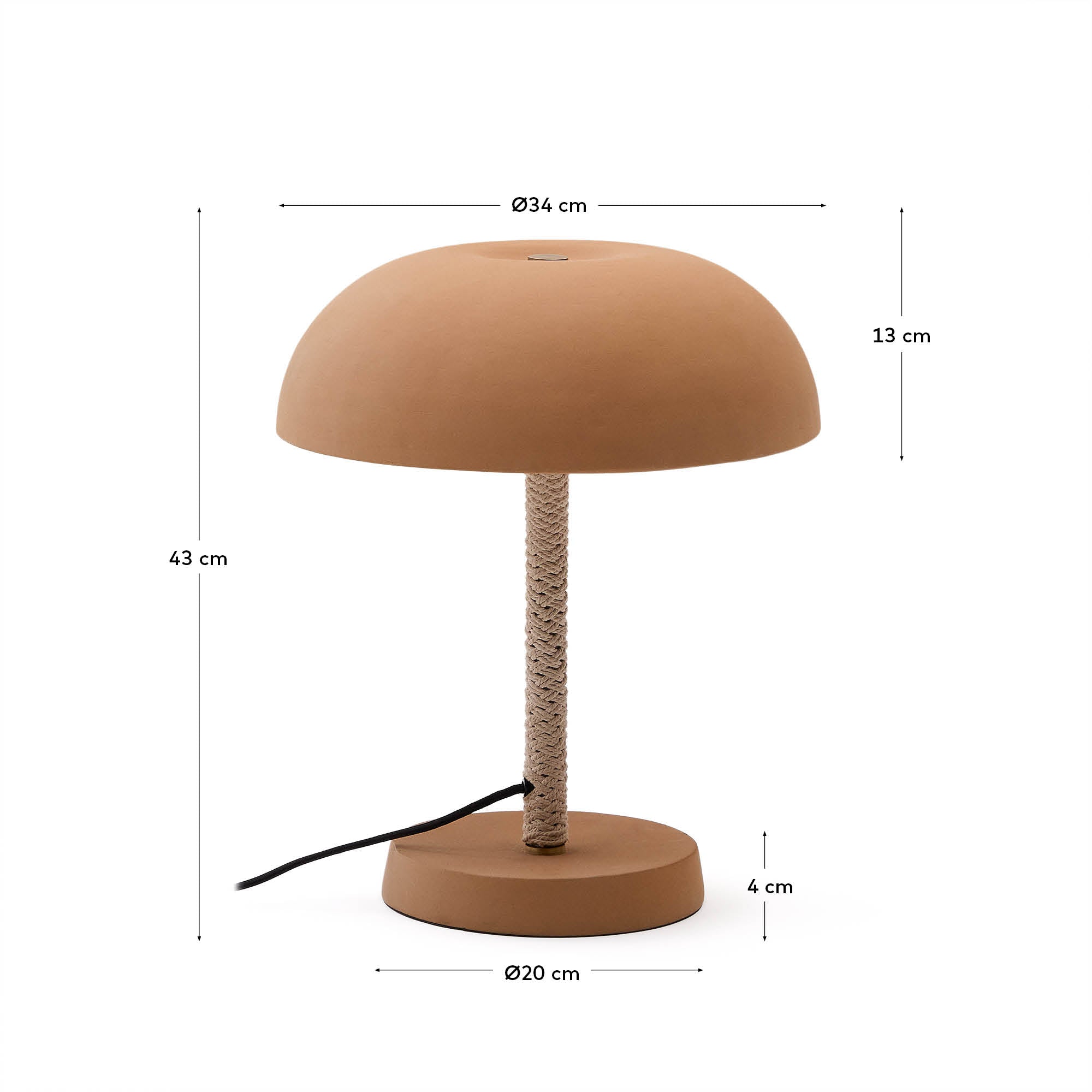 Arinda terracotta table lamp - Measurements