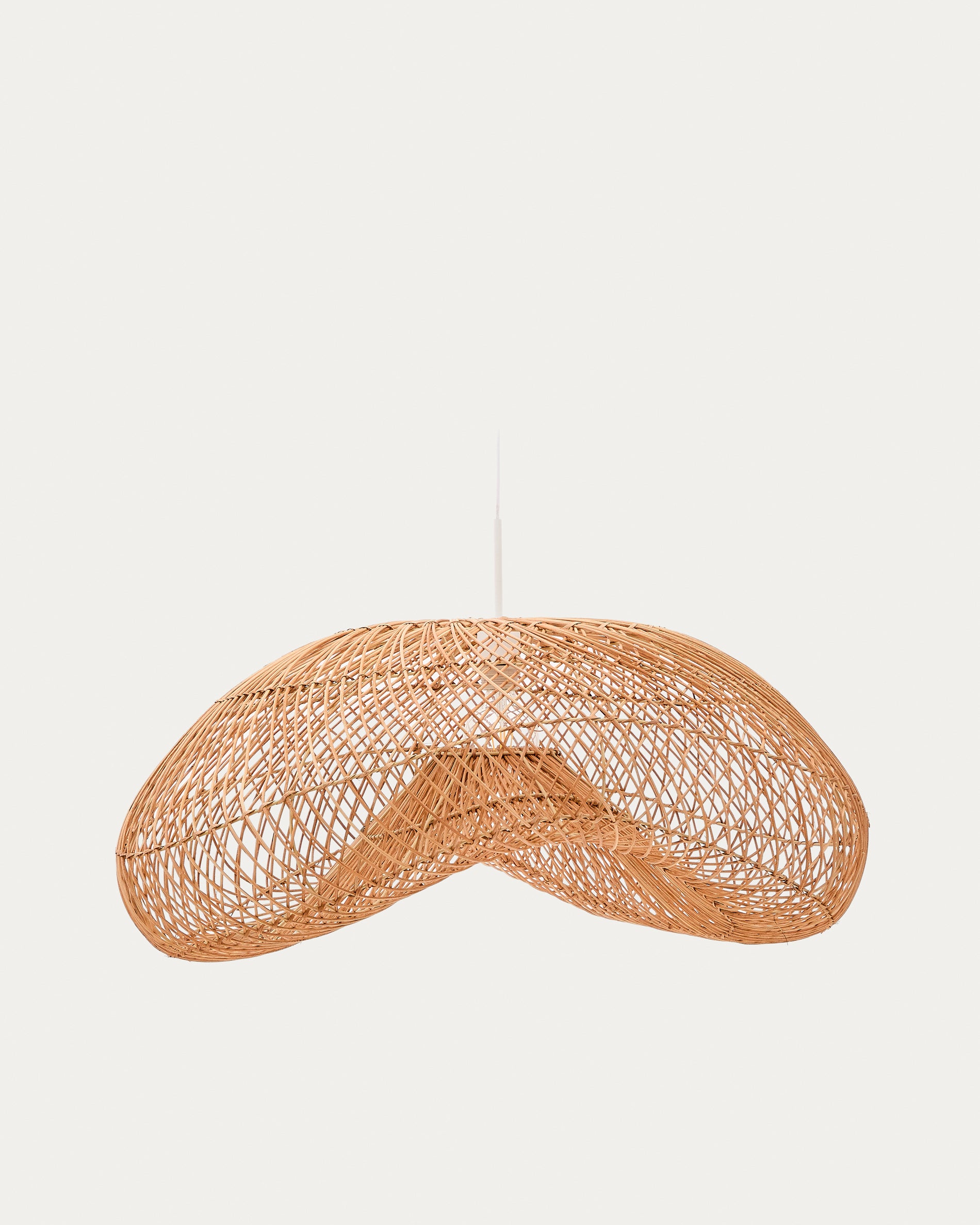 Isora rattan ceiling lamp shade with natural finish 80 x 35cm - Product View