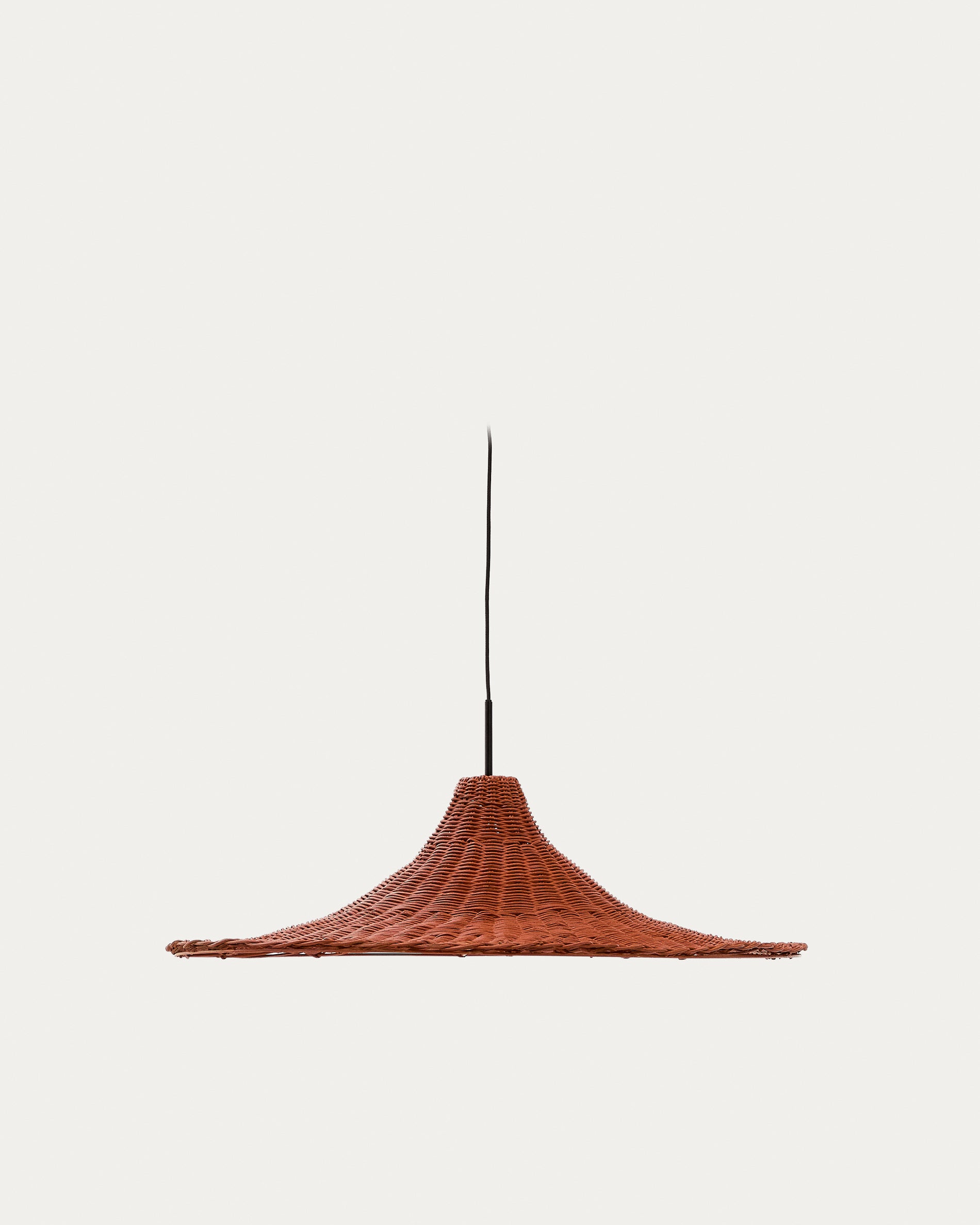Bladia rattan ceiling lamp shade with terracotta finish Ø70cm - Product View