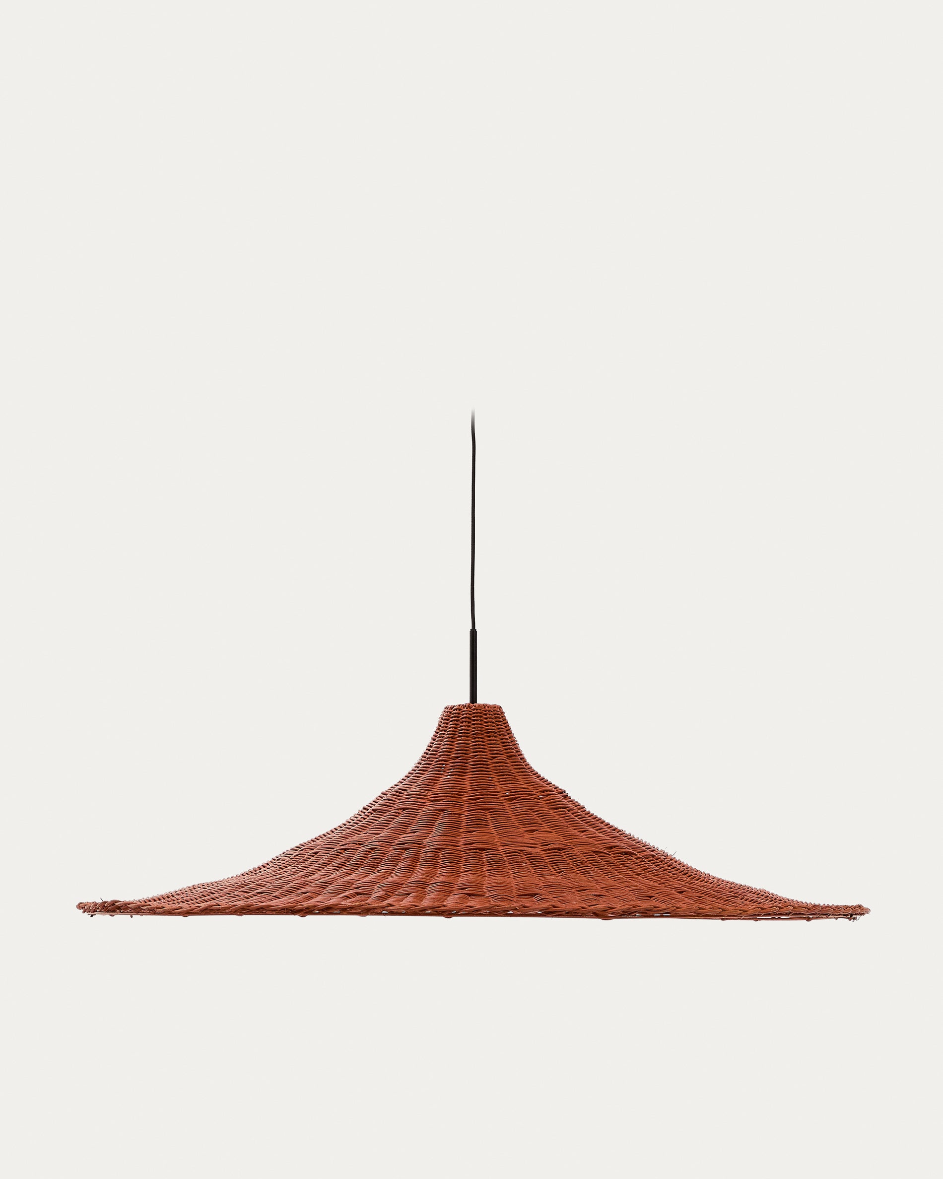 Bladia rattan ceiling lamp shade with terracotta finish Ø90cm - Product View