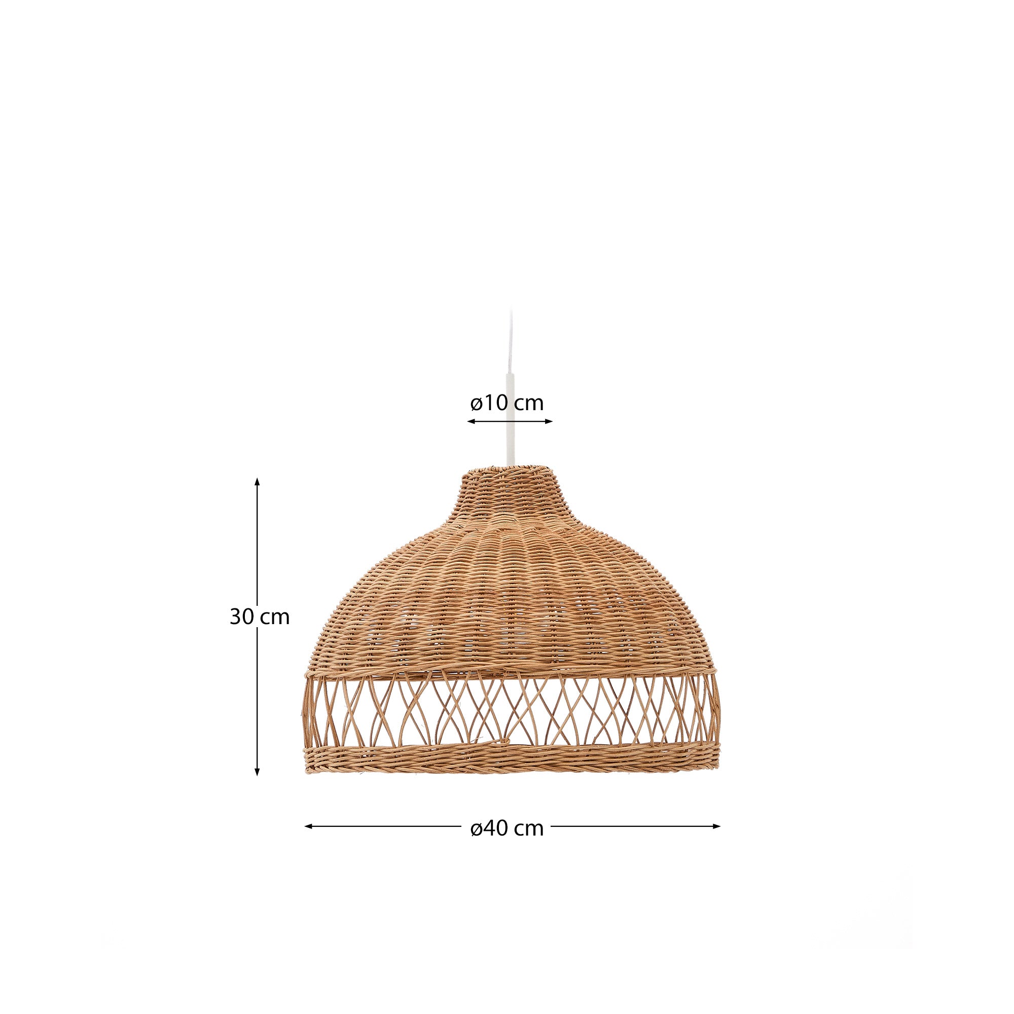 Loura rattan ceiling lamp shade with natural finish Ø40cm - Measurements