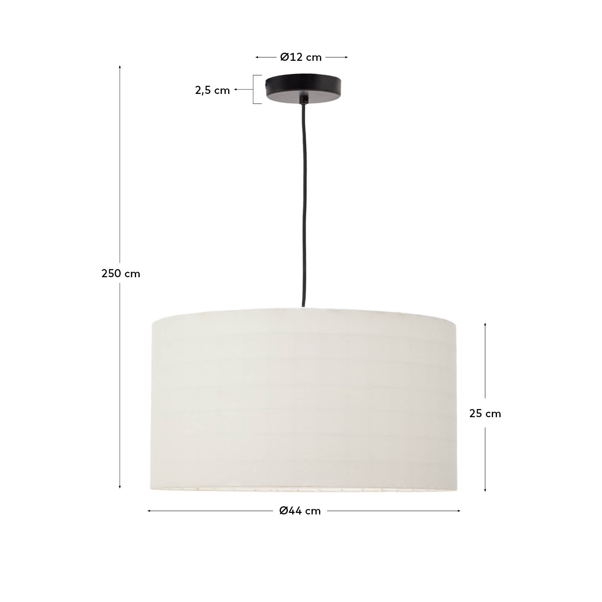 Dulan cotton ceiling lamp shade Ø45cm - Measurements