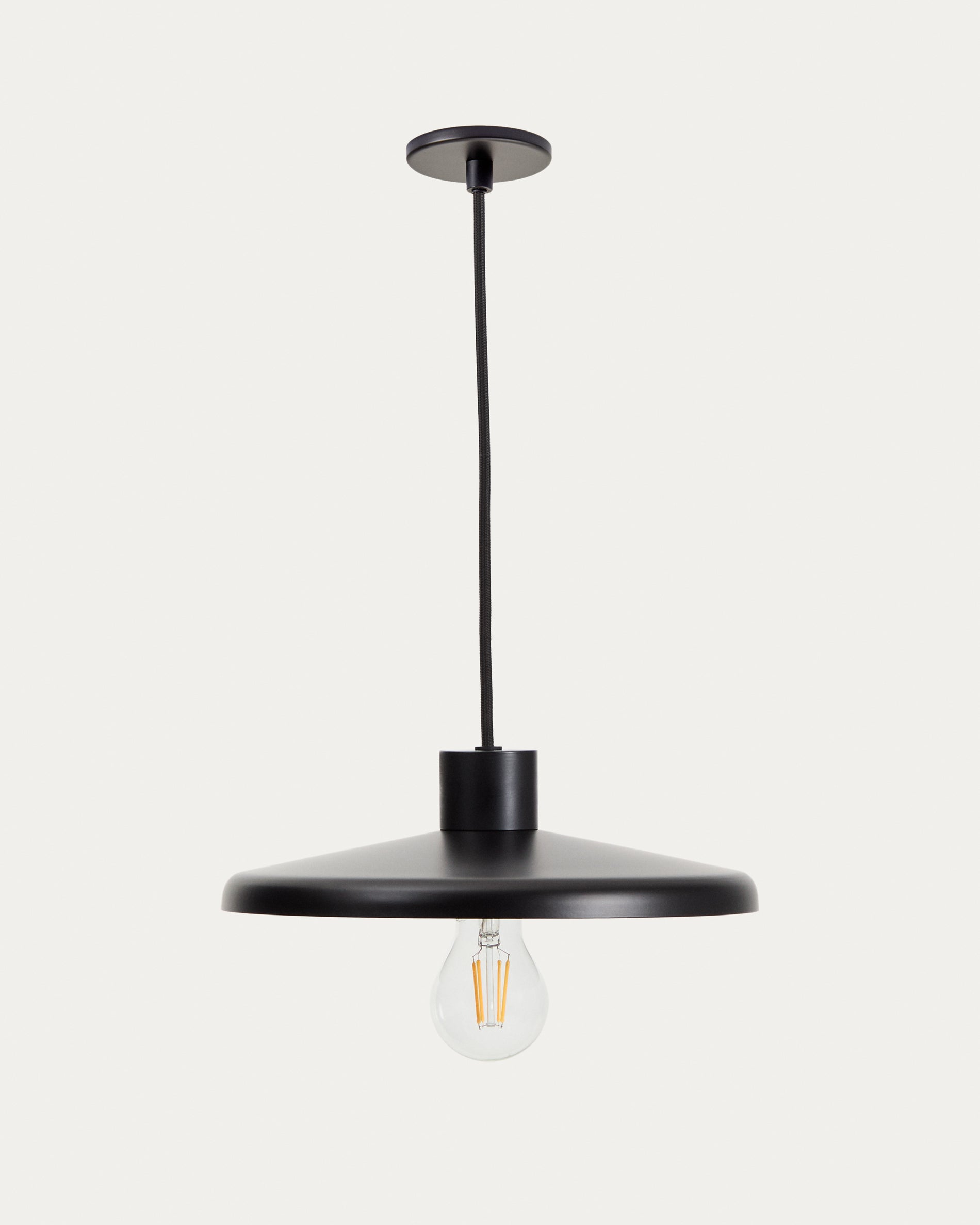 Nuvira ceiling lamp in black satin metal - Product View