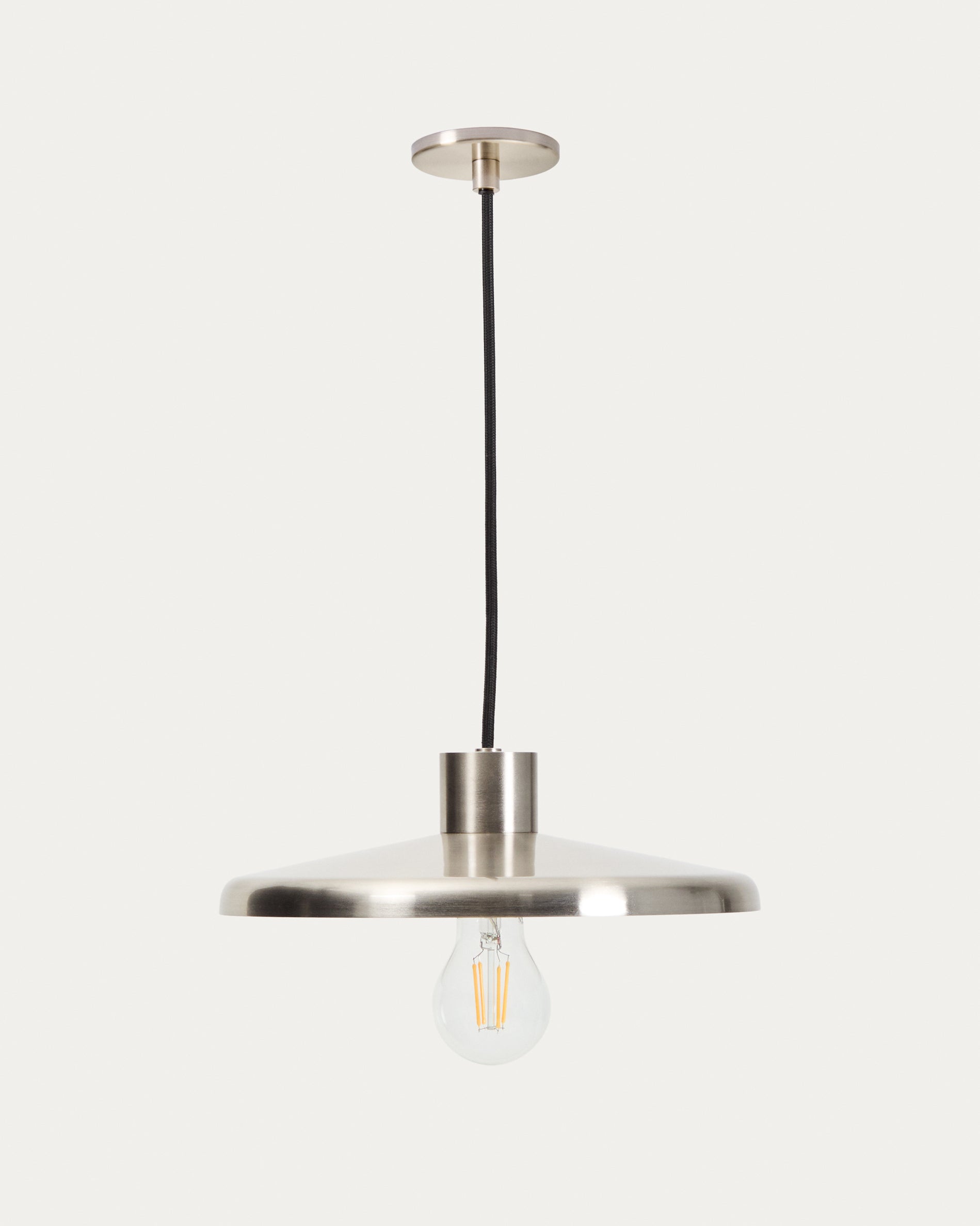 Nuvira ceiling lamp in light grey brushed metal - Product View