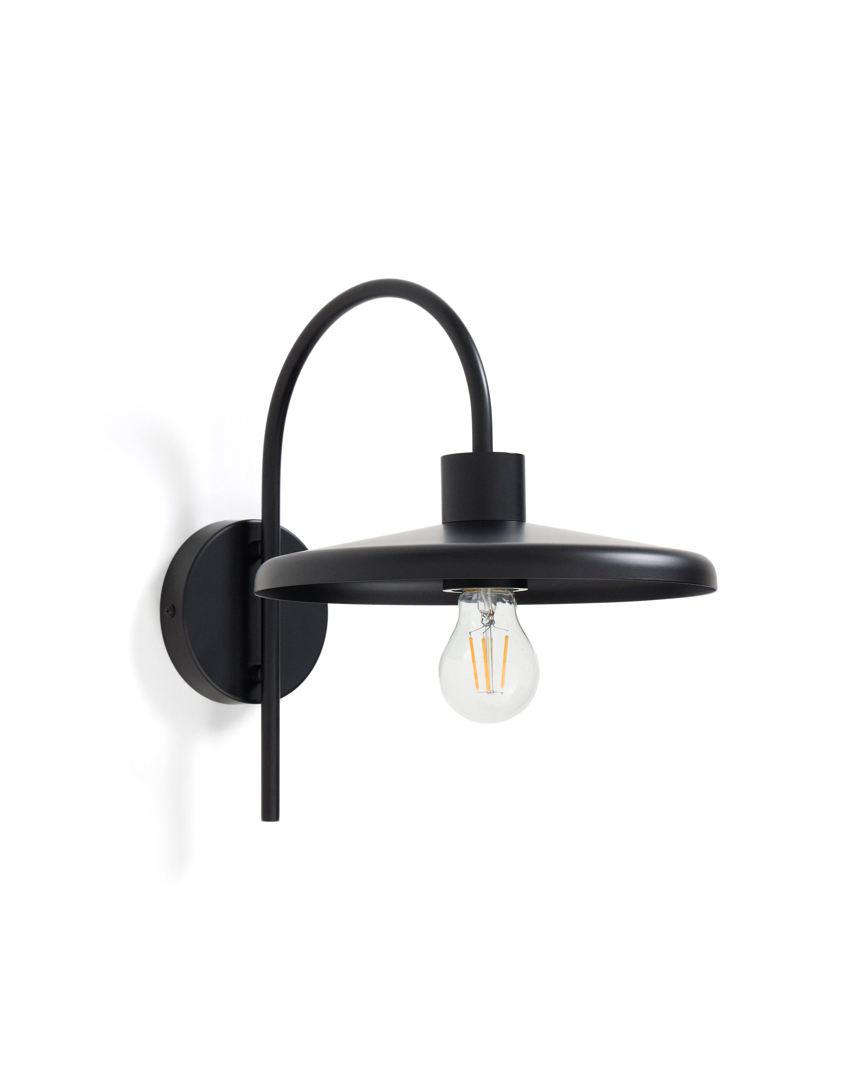 Nuvira wall light in black satin metal - Product Image