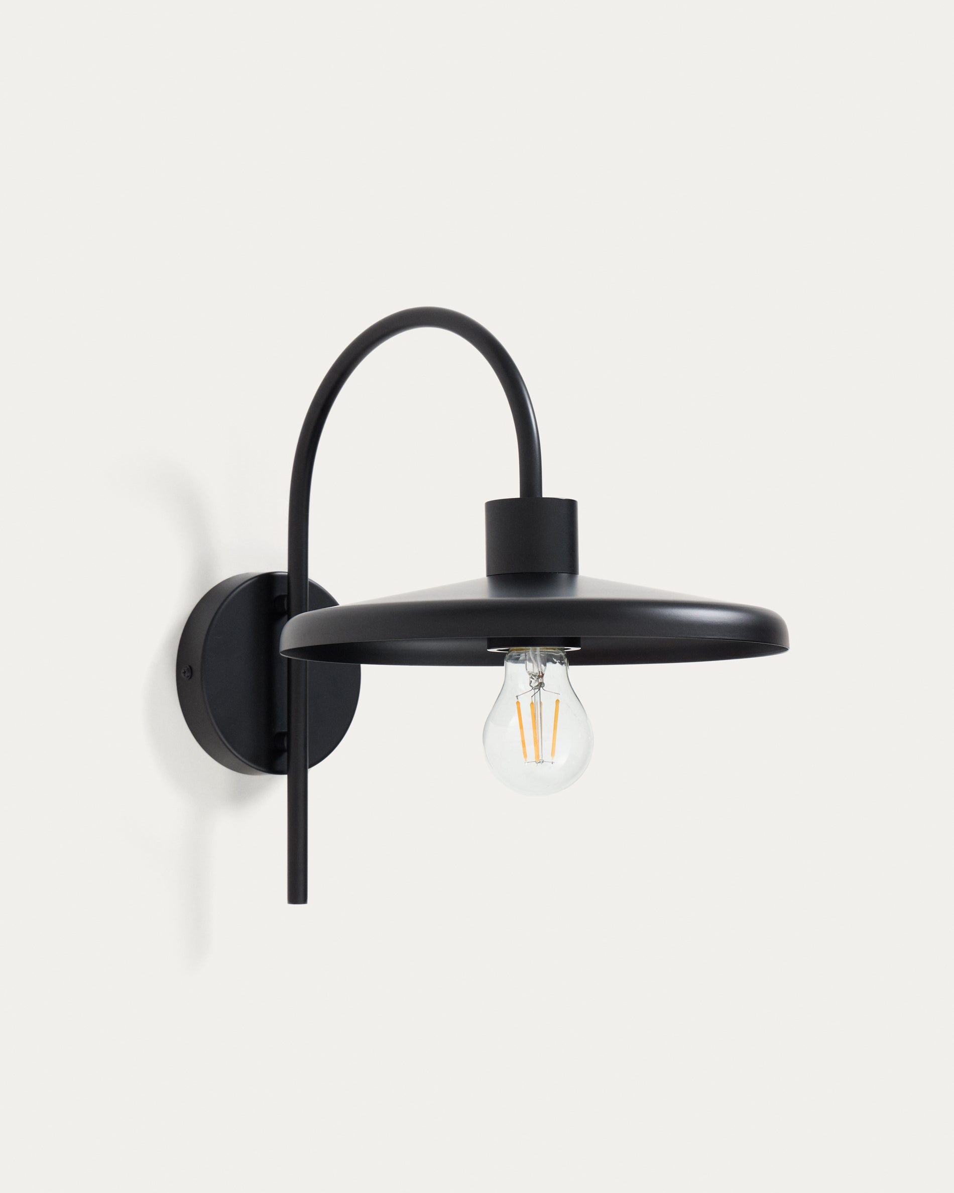 Nuvira wall light in black satin metal - Product View