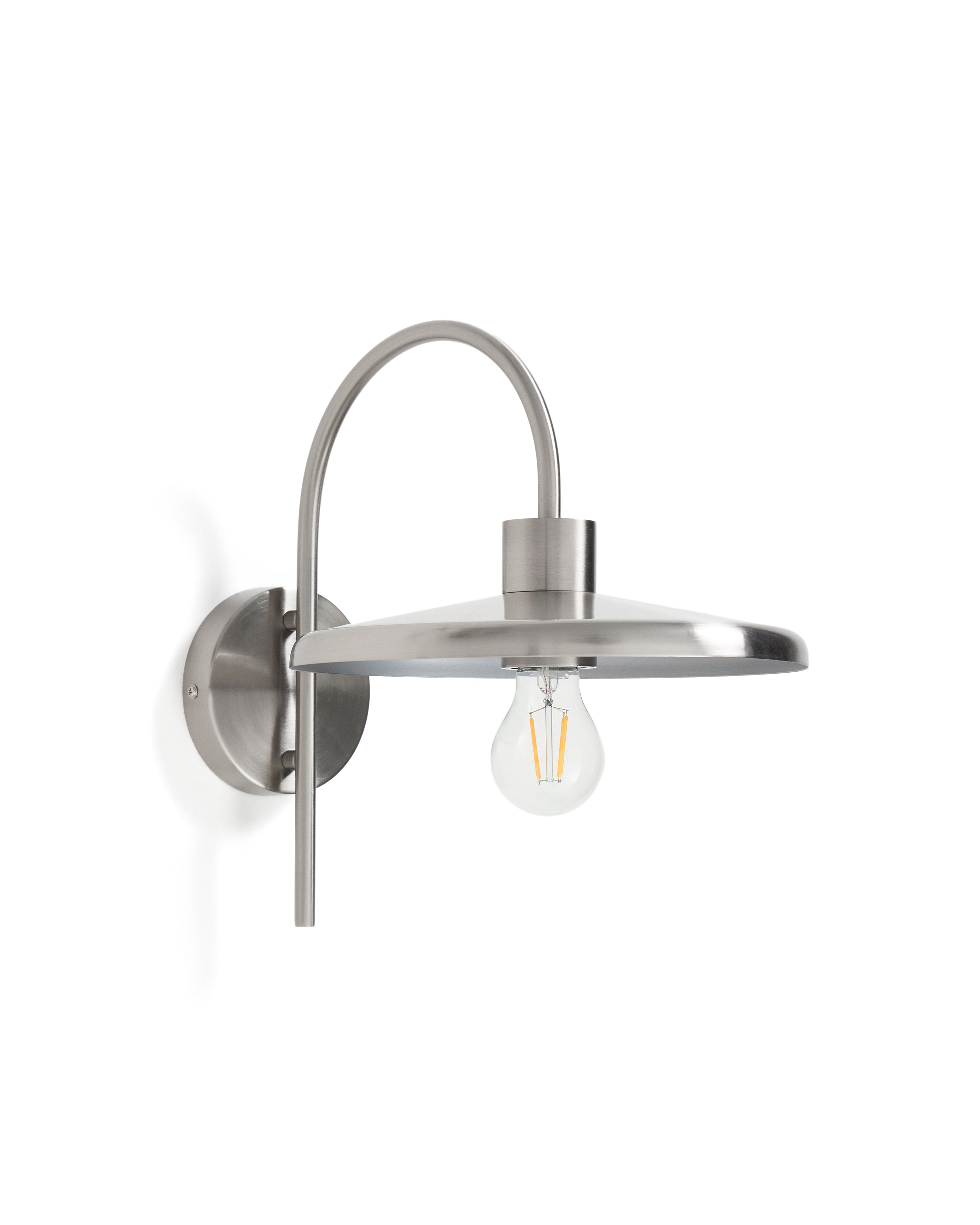 Nuvira wall light in light grey brushed metal - Product Image