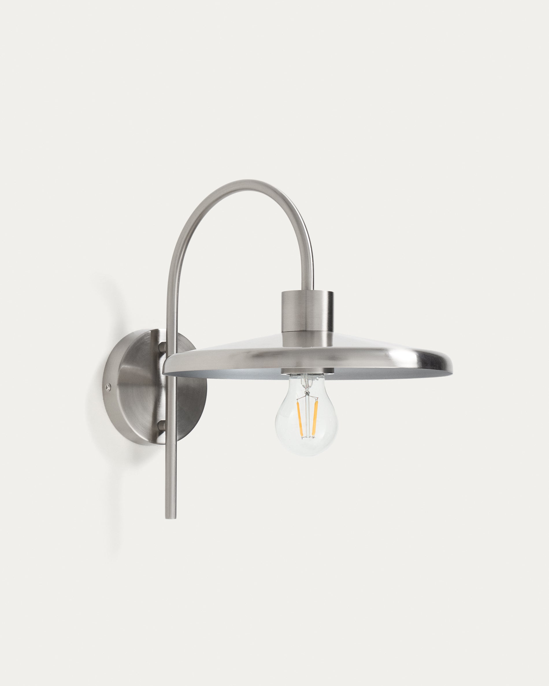 Nuvira wall light in light grey brushed metal - Product View