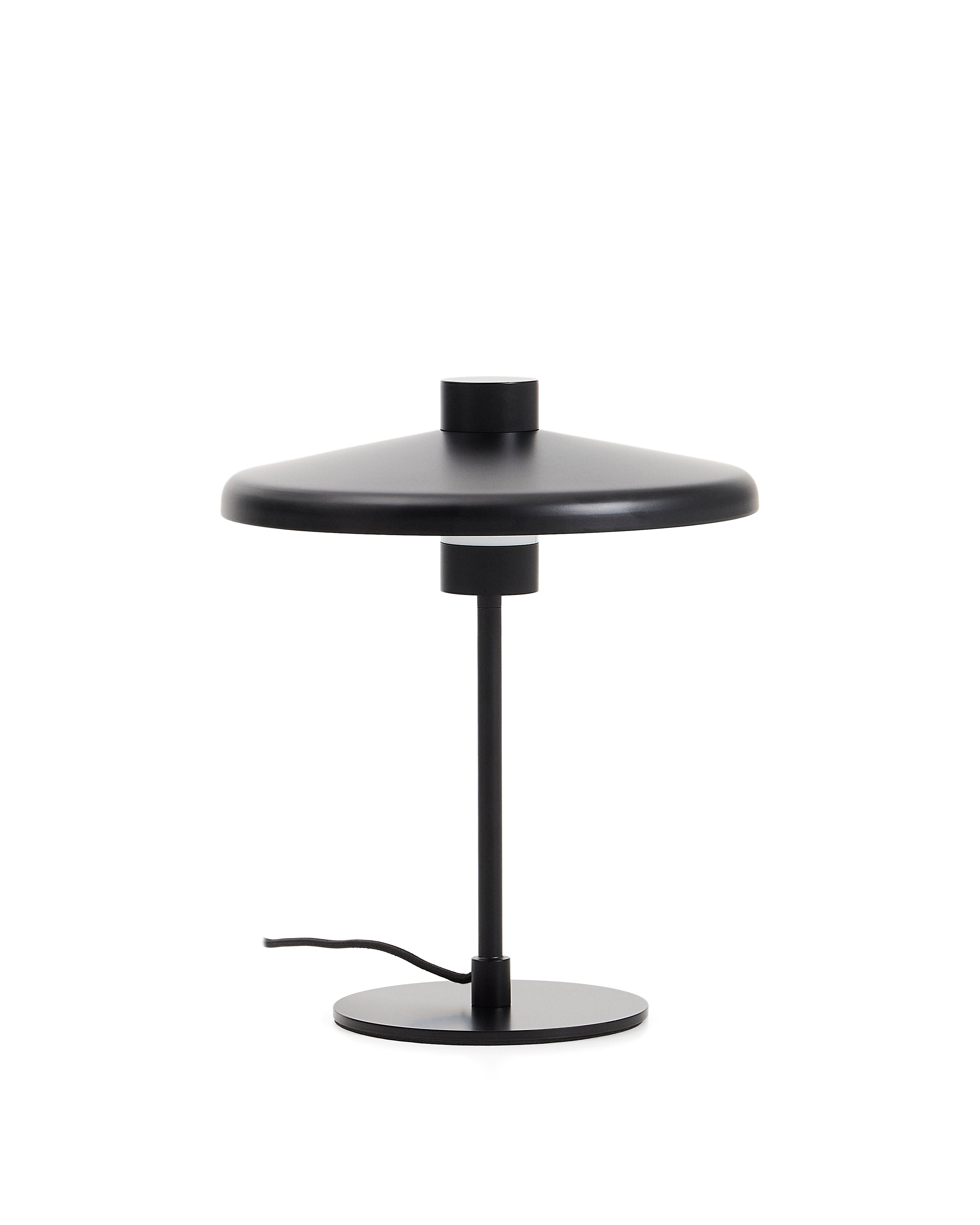 Nuvira table lamp in black satin metal - Product Image