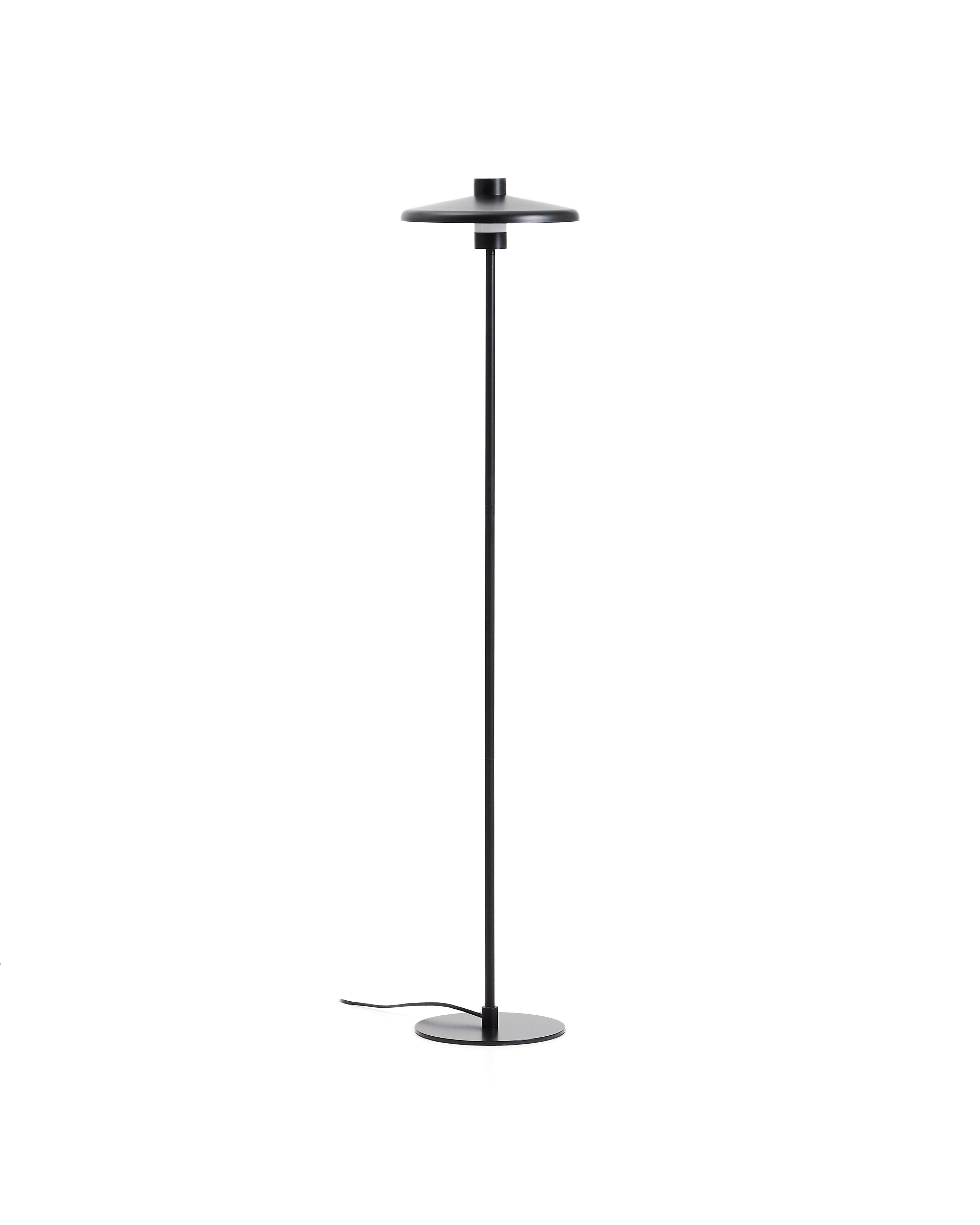 Nuvira floor lamp in black satin metal - Product Image