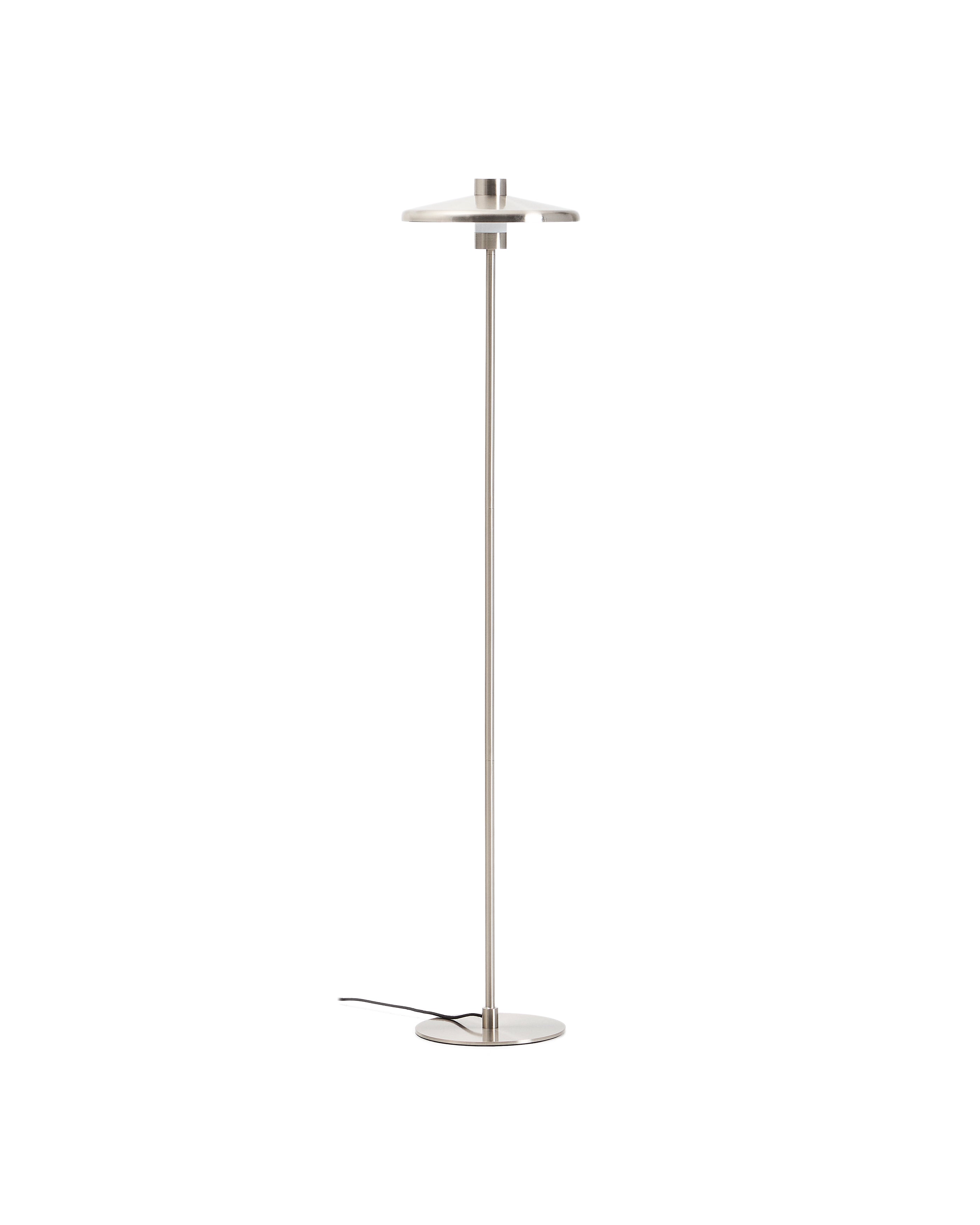 Nuvira floor lamp in light grey brushed metal - Product Image