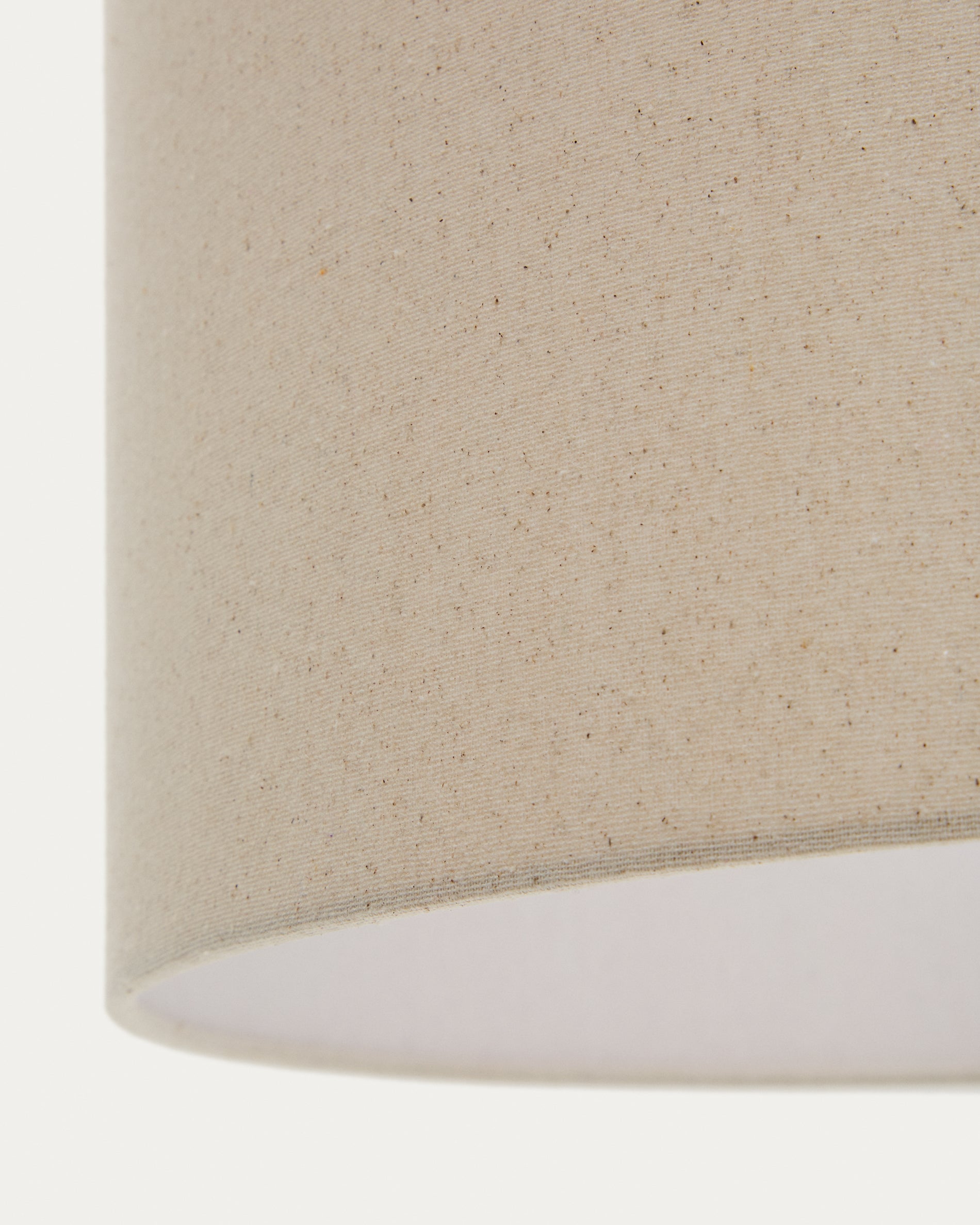 Mavran ceiling lamp in brown and mustard ceramic with cotton lampshade - Detail