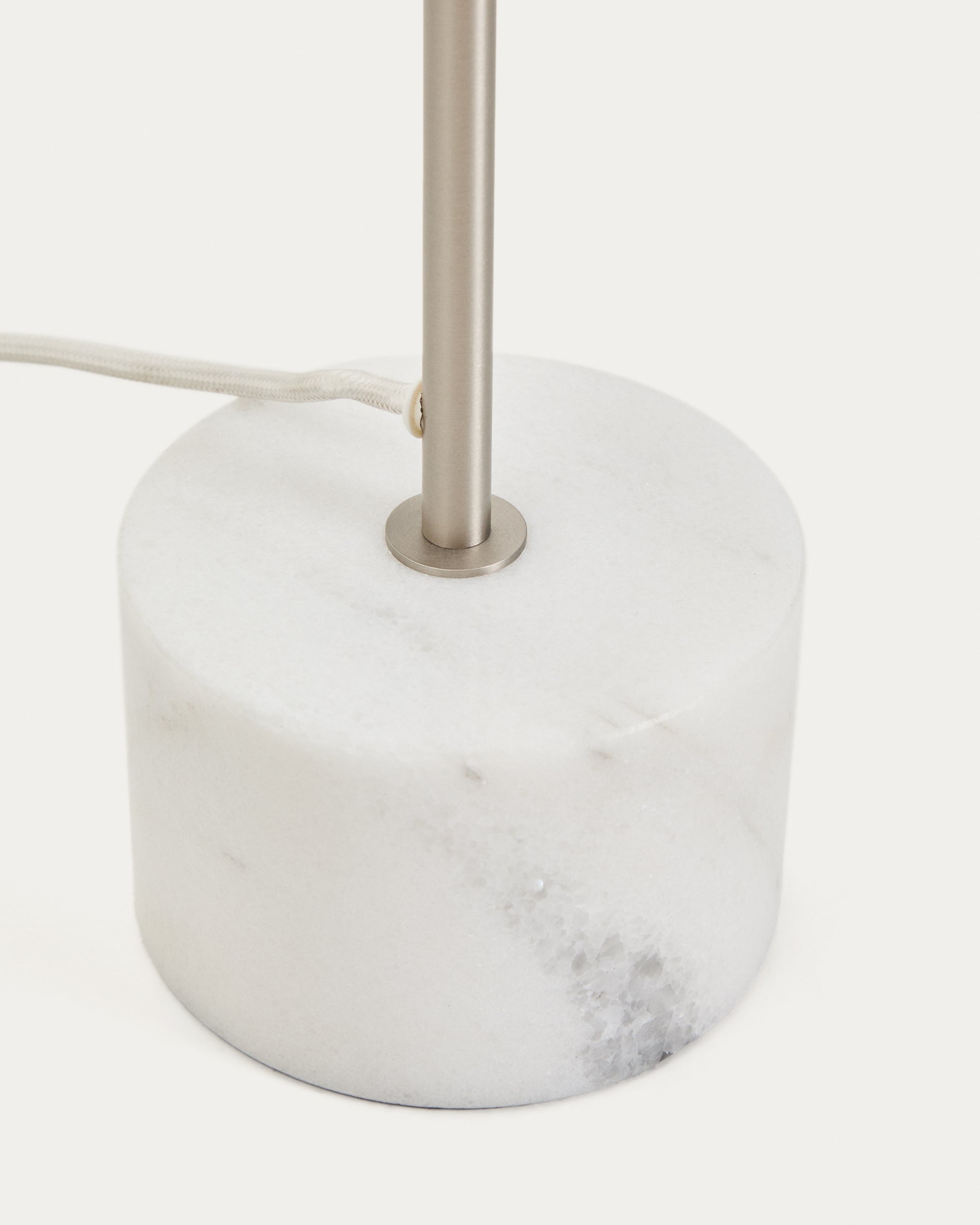 Lynor brushed metal floor lamp with white marble base - Detail