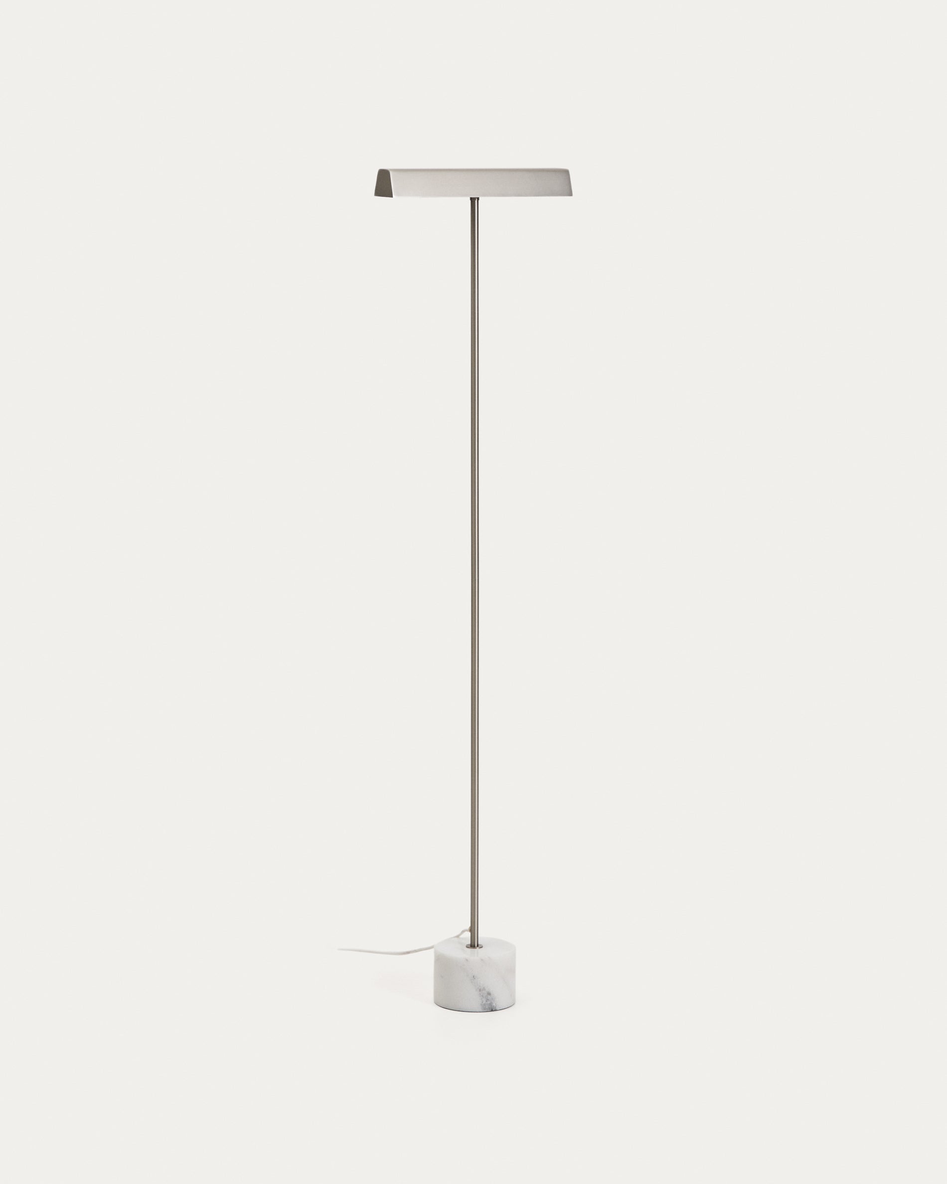 Lynor brushed metal floor lamp with white marble base - Product View