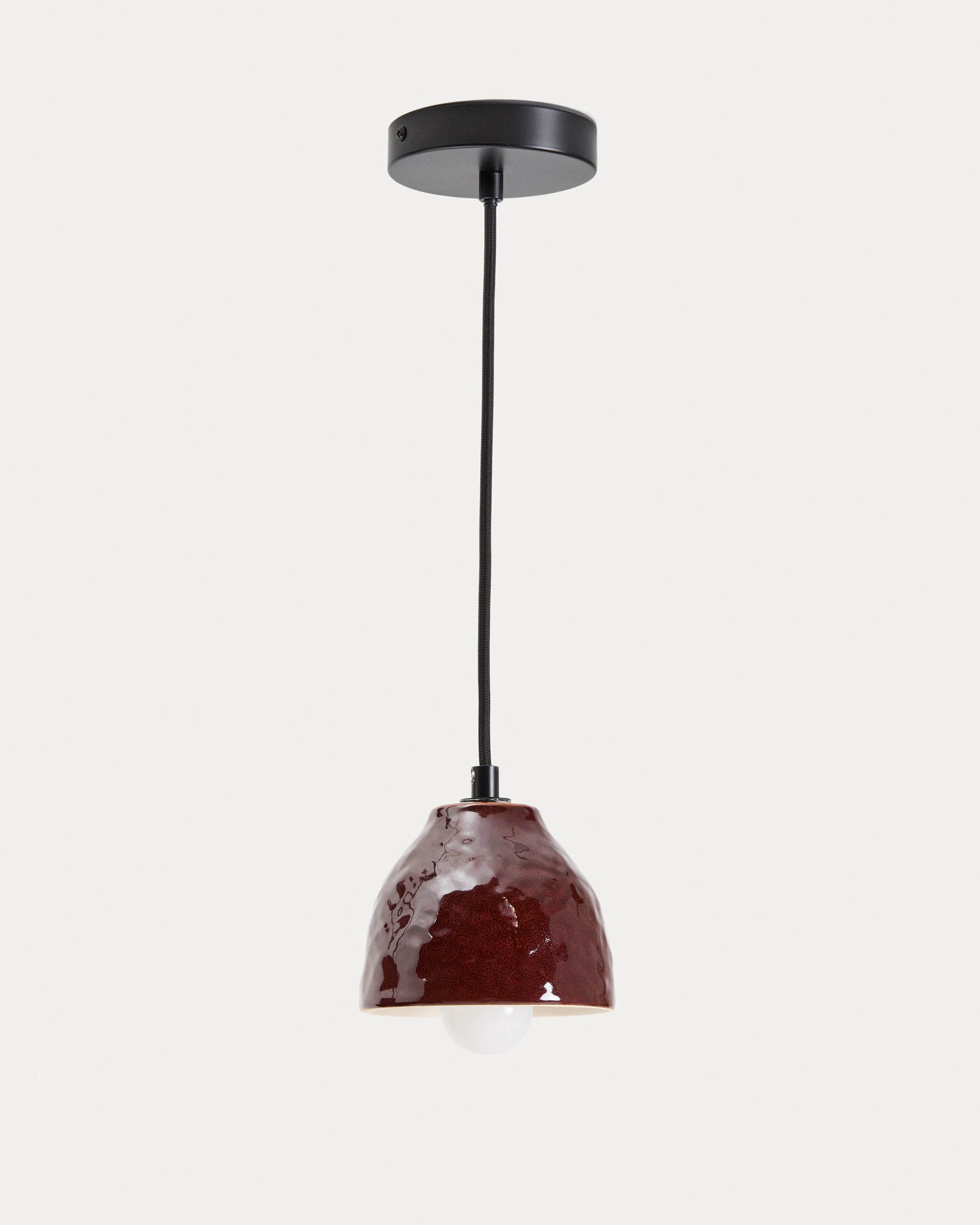Drava ceiling lamp in burgundy ceramic - Product View