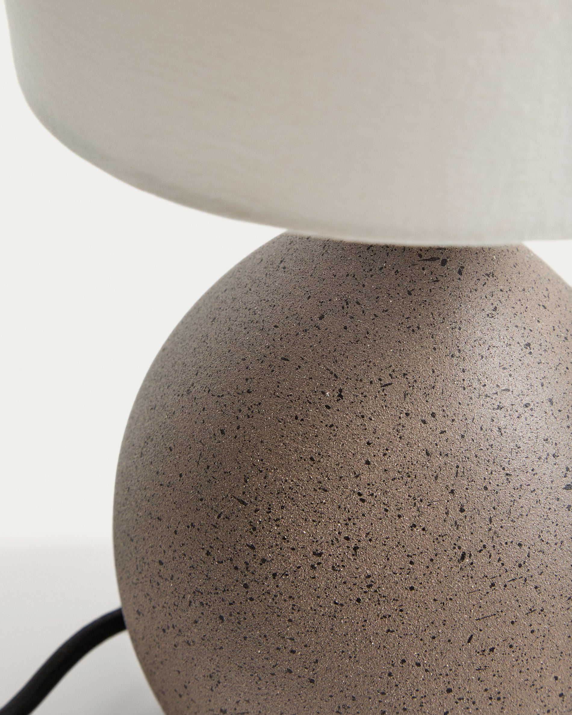 Viona large table lamp with textured stone effect and cotton lampshade - Detail