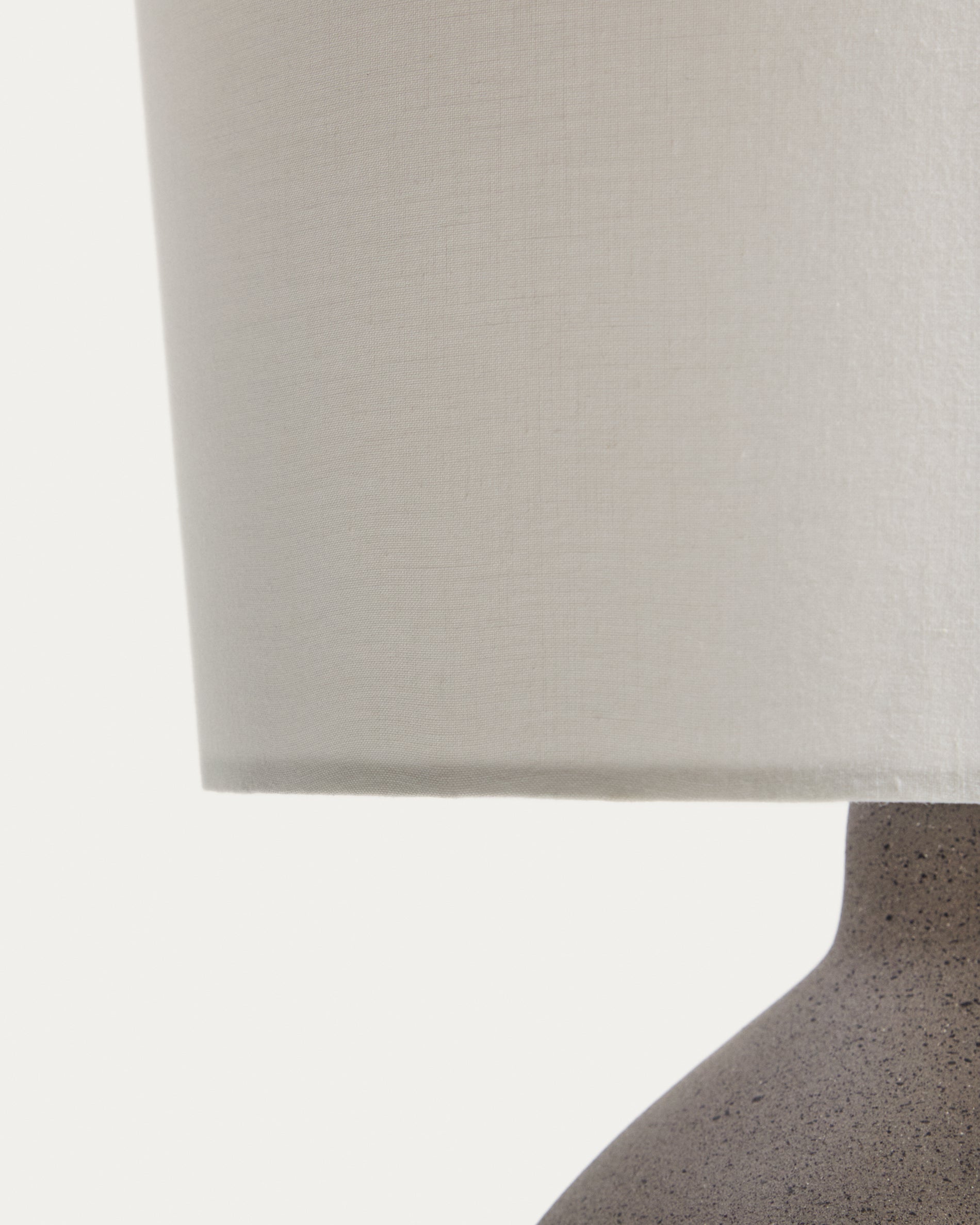 Viona large table lamp with textured stone effect and cotton lampshade - Detail