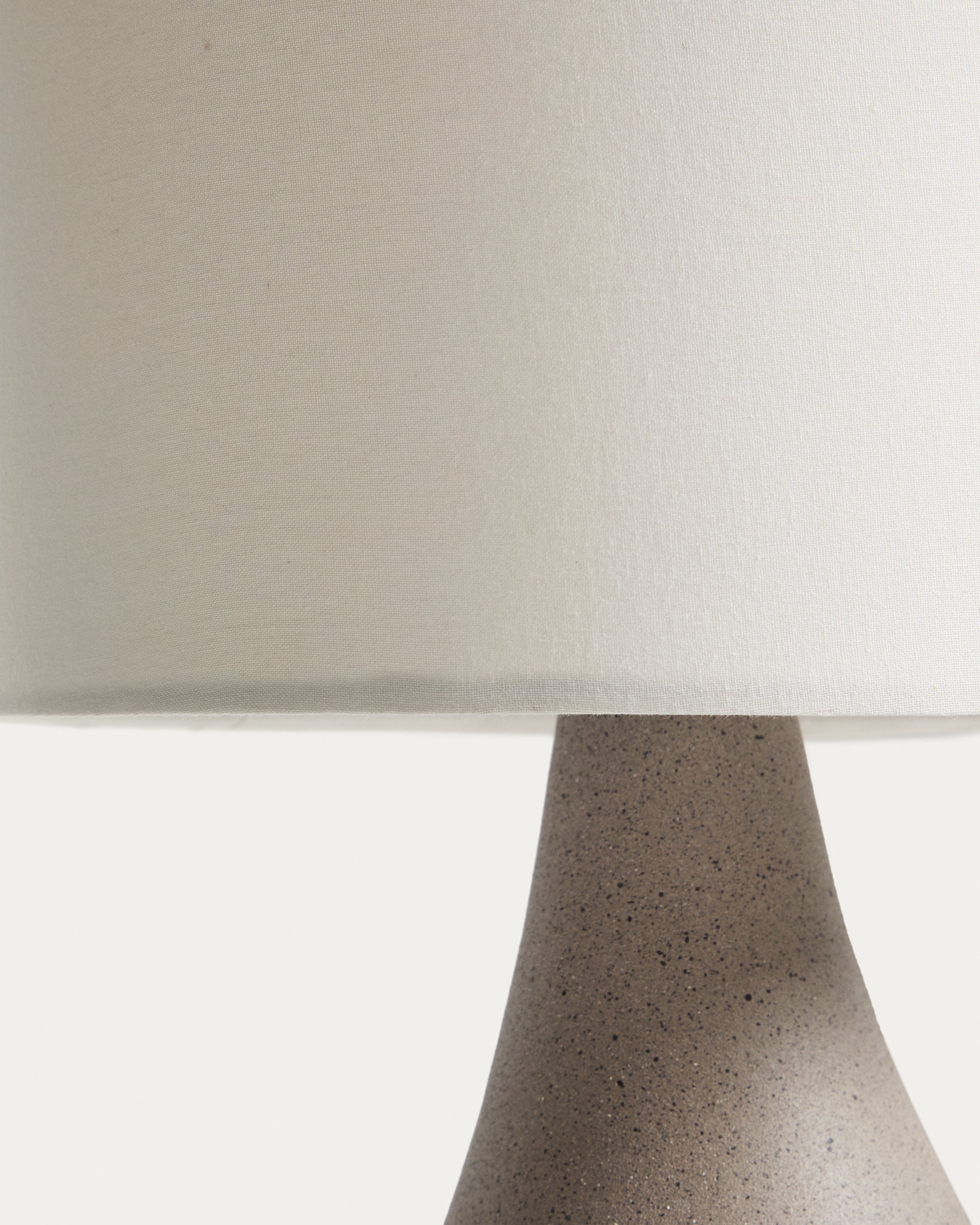 Viona large table lamp with textured stone effect and cotton lampshade - Detail