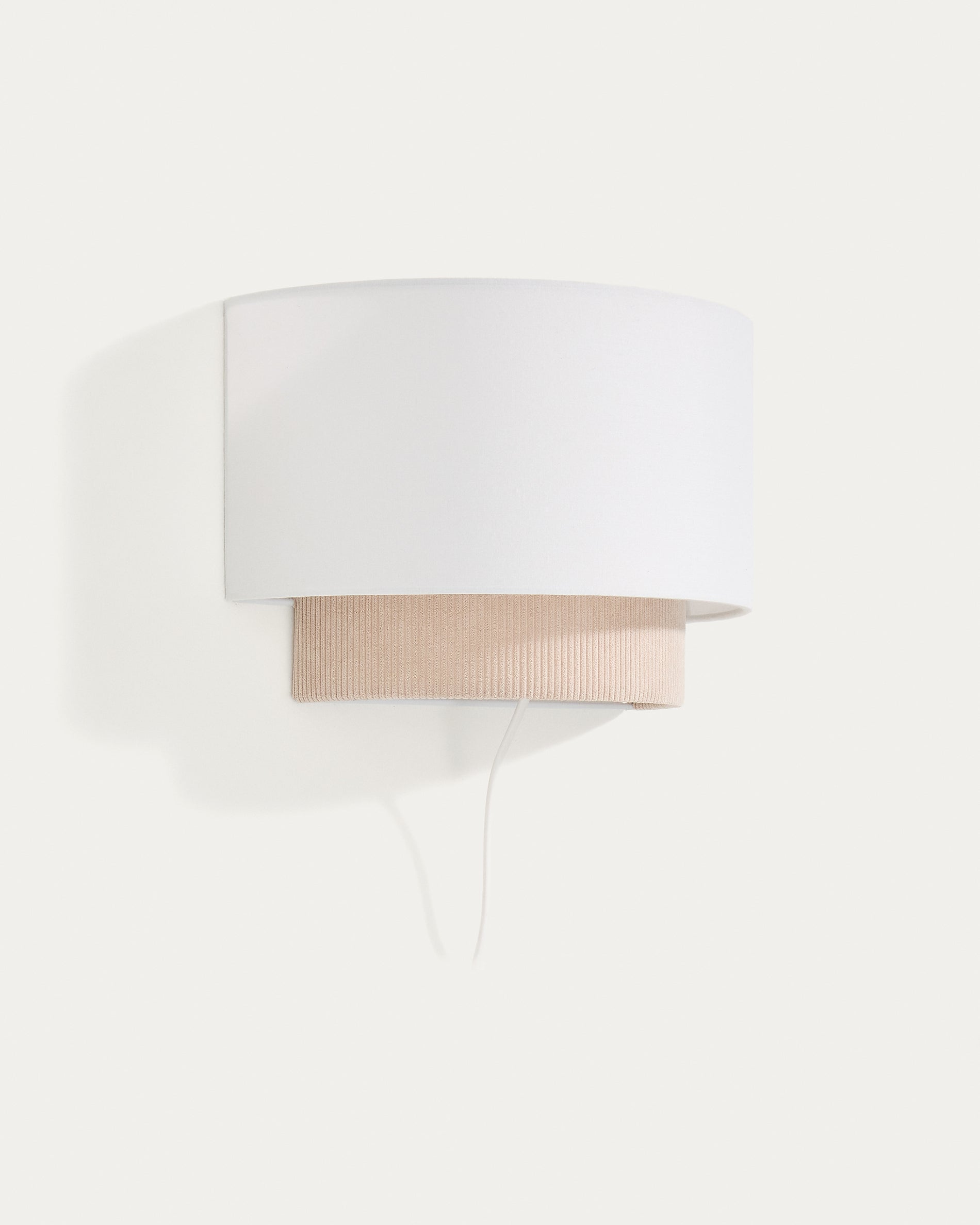 Bianella cotton and beige corduroy wall light Ø 40cm - Product View