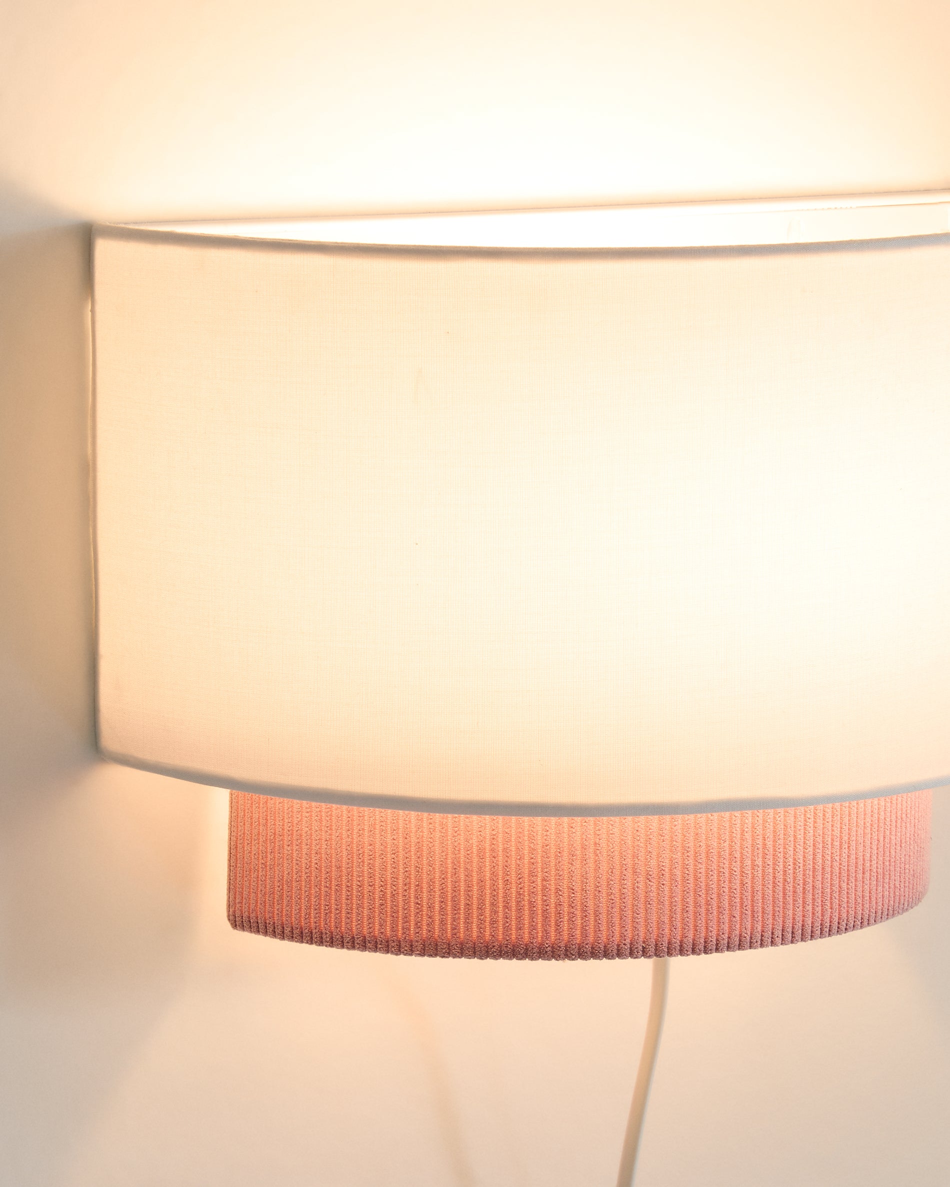 Bianella cotton and pink corduroy wall light Ø 40cm - Detail