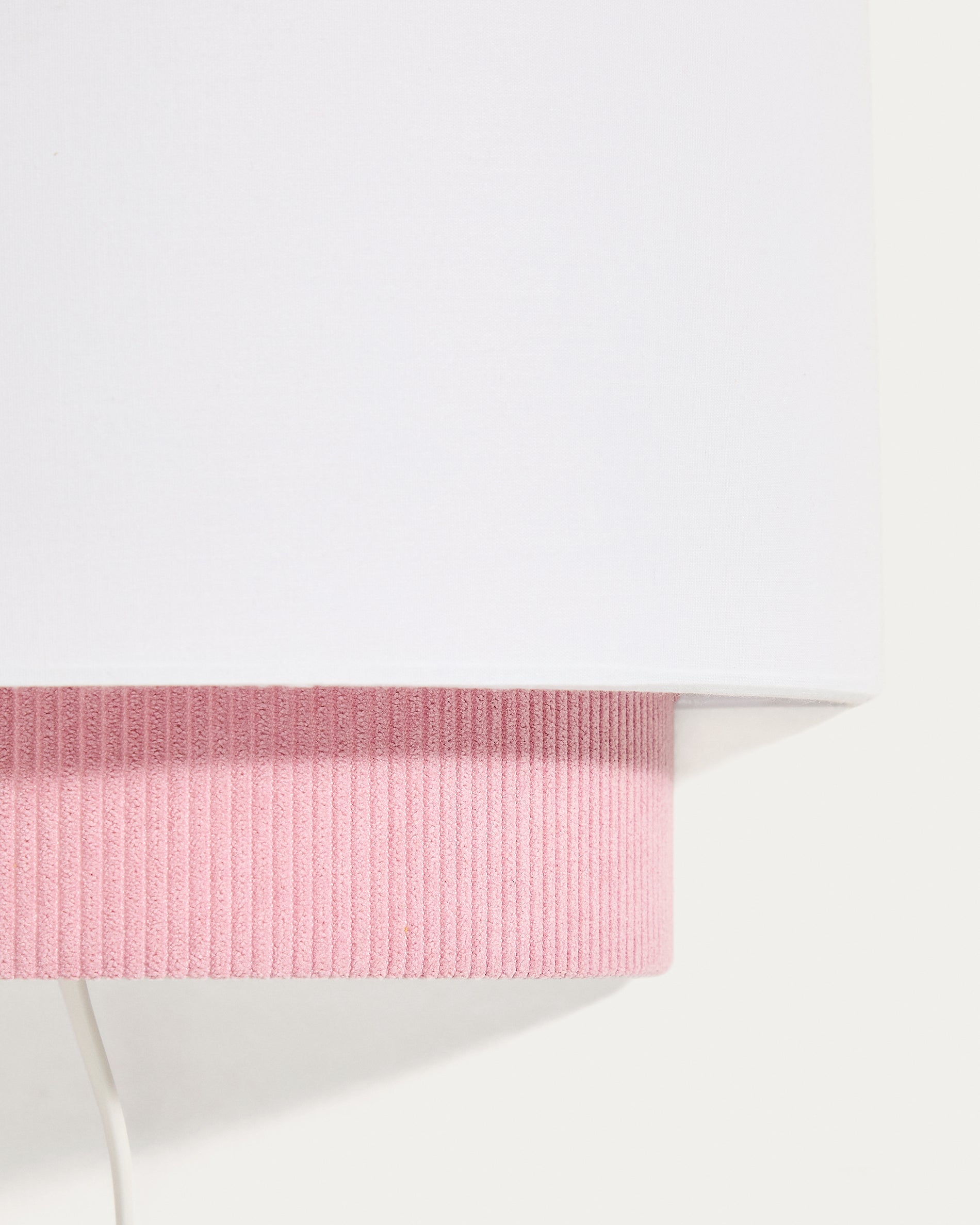 Bianella cotton and pink corduroy wall light Ø 40cm - Detail