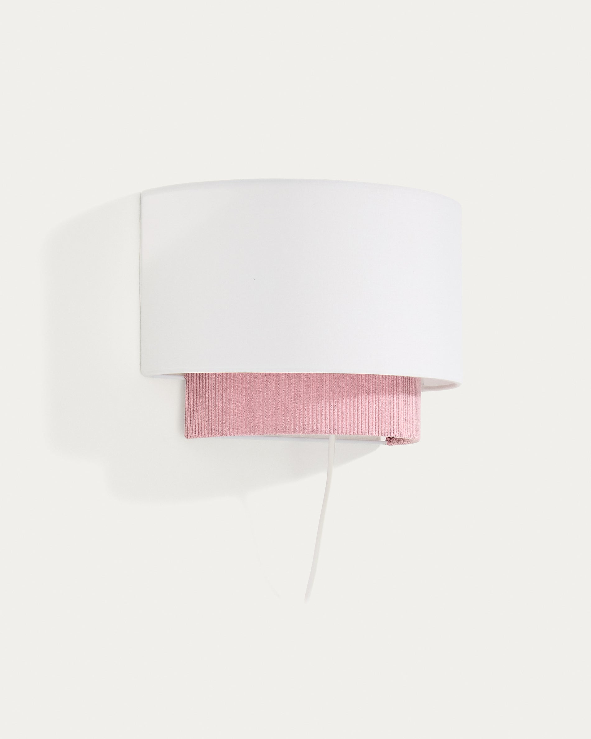 Bianella cotton and pink corduroy wall light Ø 40cm - Product View