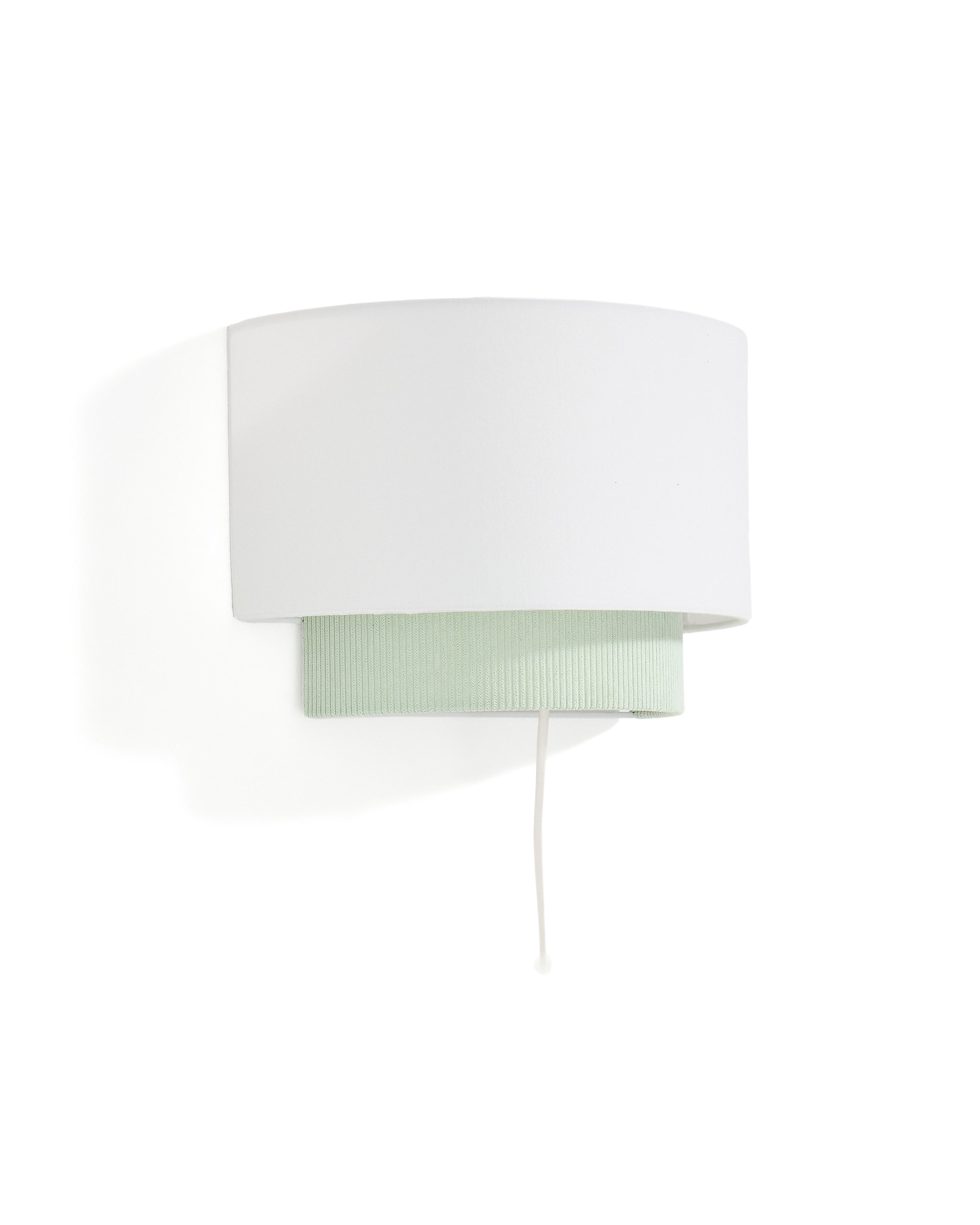 Bianella cotton and turquoise corduroy wall light Ø 40cm - Product Image