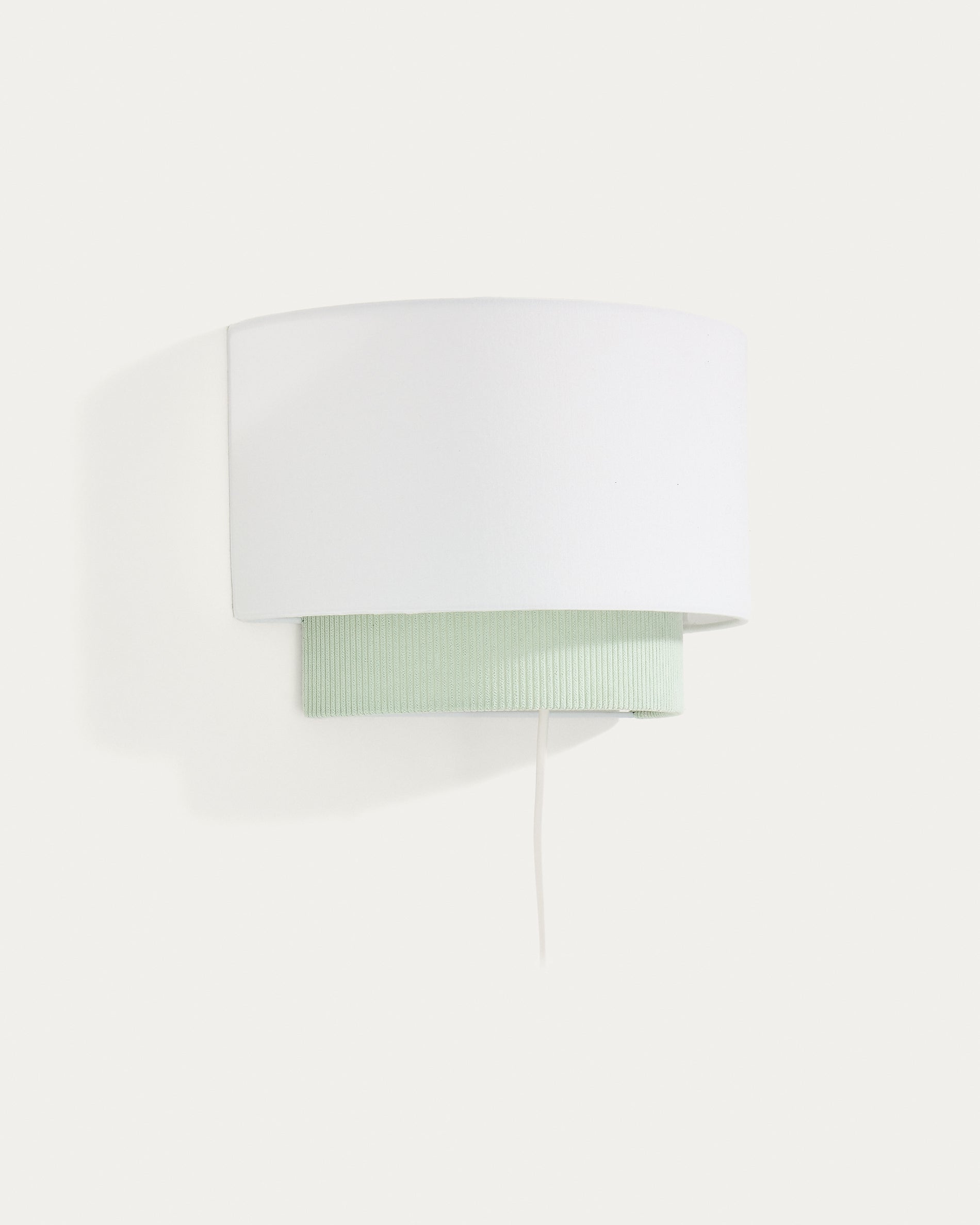 Bianella cotton and turquoise corduroy wall light Ø 40cm - Product View
