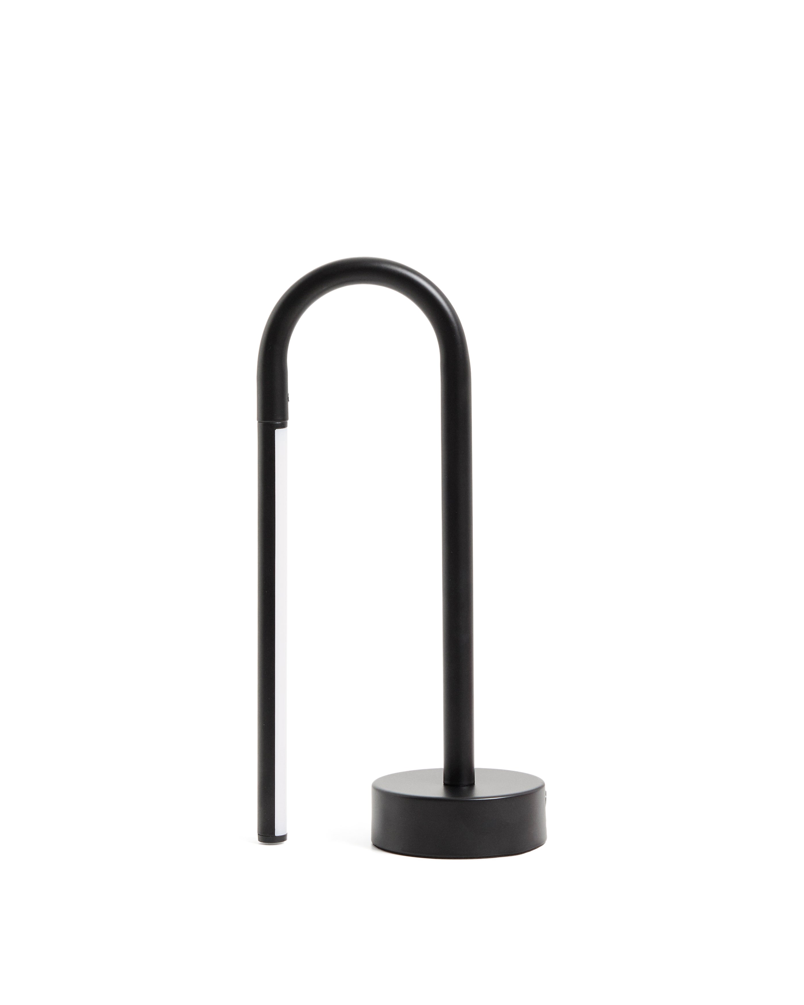 Bow black aluminium portable table lamp - Product Image